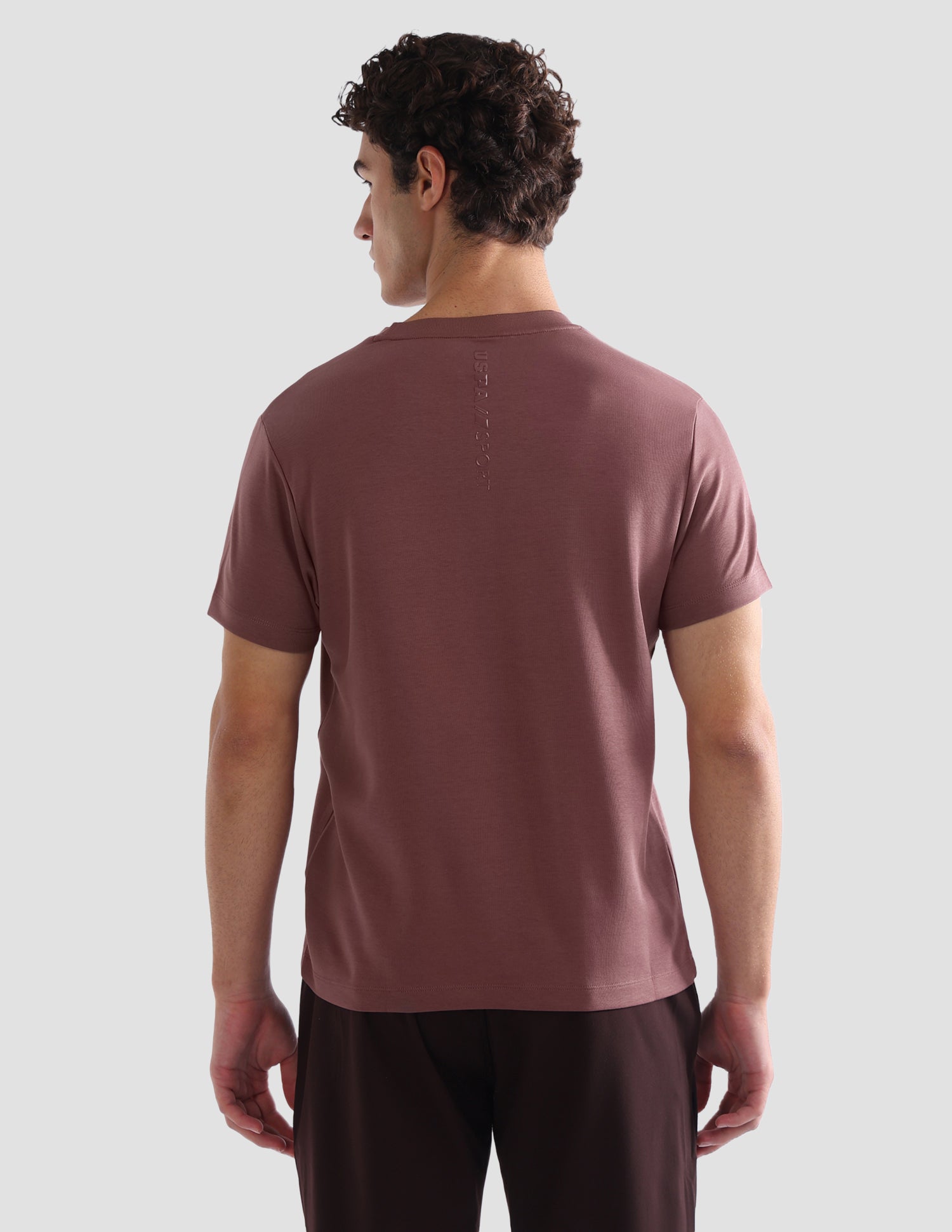 Solid Slim Fit Active T-Shirt Dark Pink - U.S. Polo Assn. India | Large