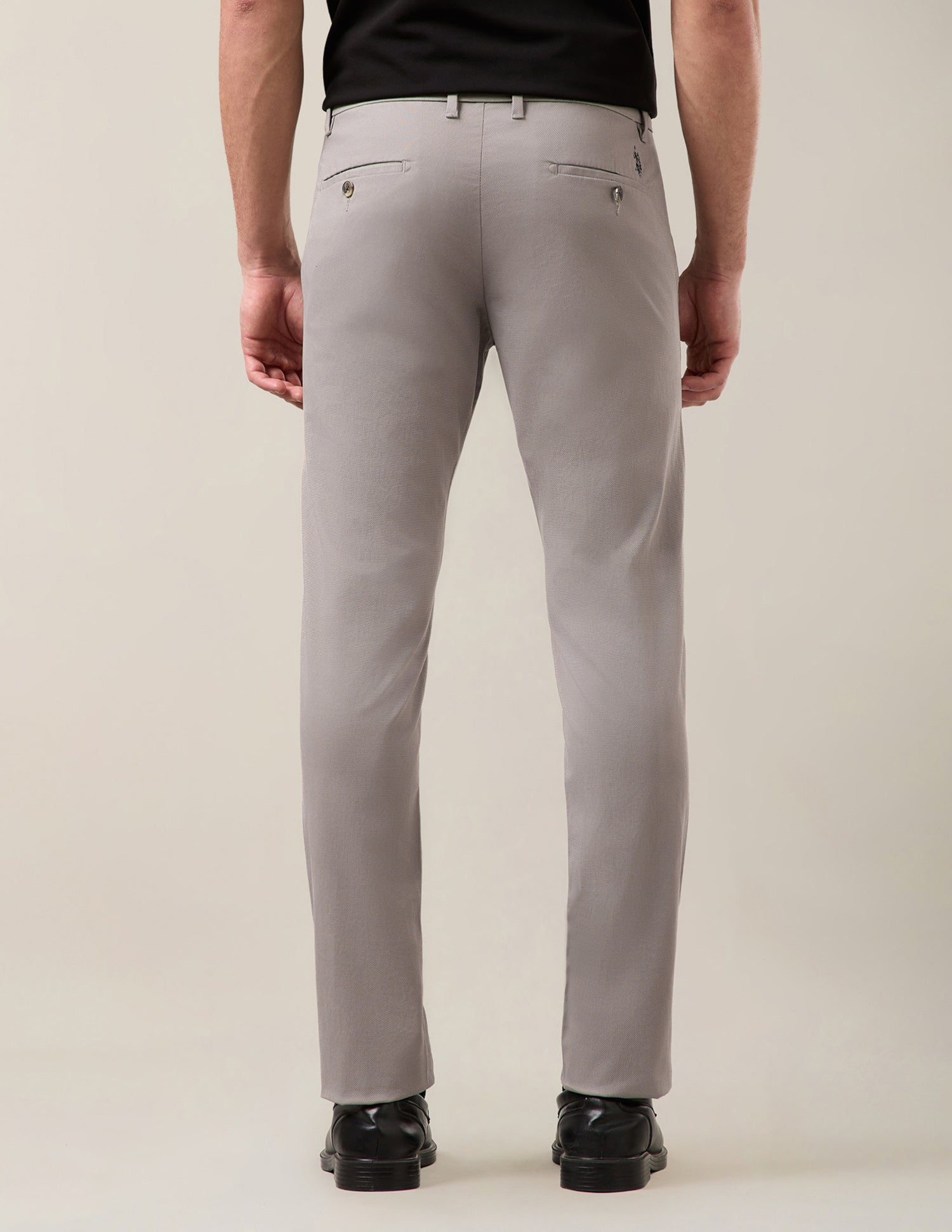 Denver Slim Fit Twill Trousers Grey - U.S. Polo Assn. India | Large