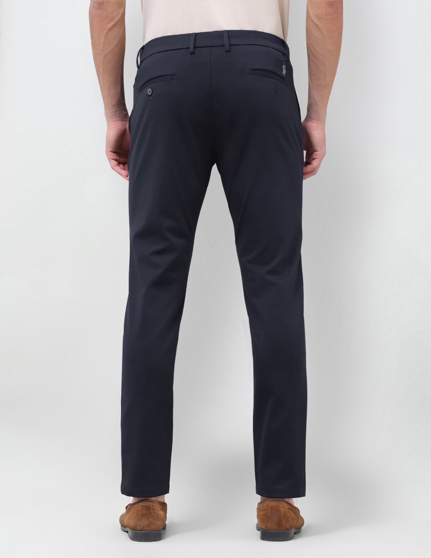 Super Slim Fit Satin Trousers Navy - U.S. Polo Assn. India | Large