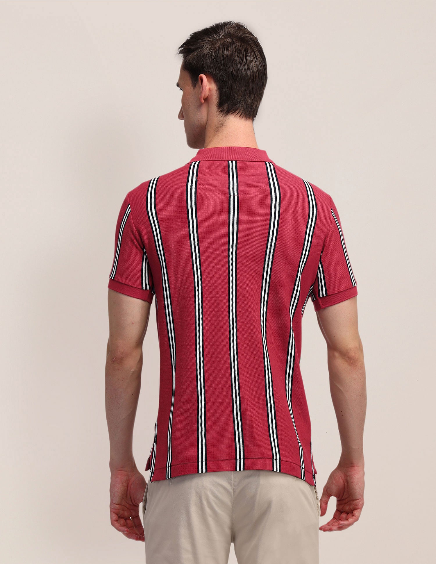 Slim Fit Striped Polo Shirt Red - U.S. Polo Assn. India | Large
