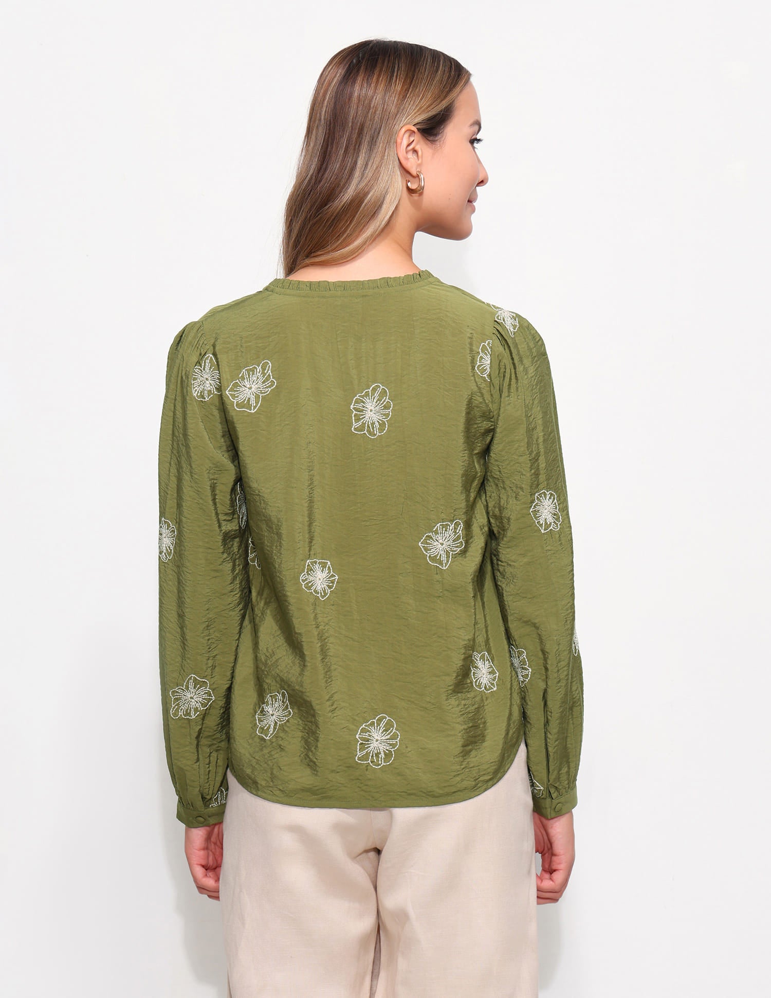 Floral Embroidered Top Green - U.S. Polo Assn. India | Large