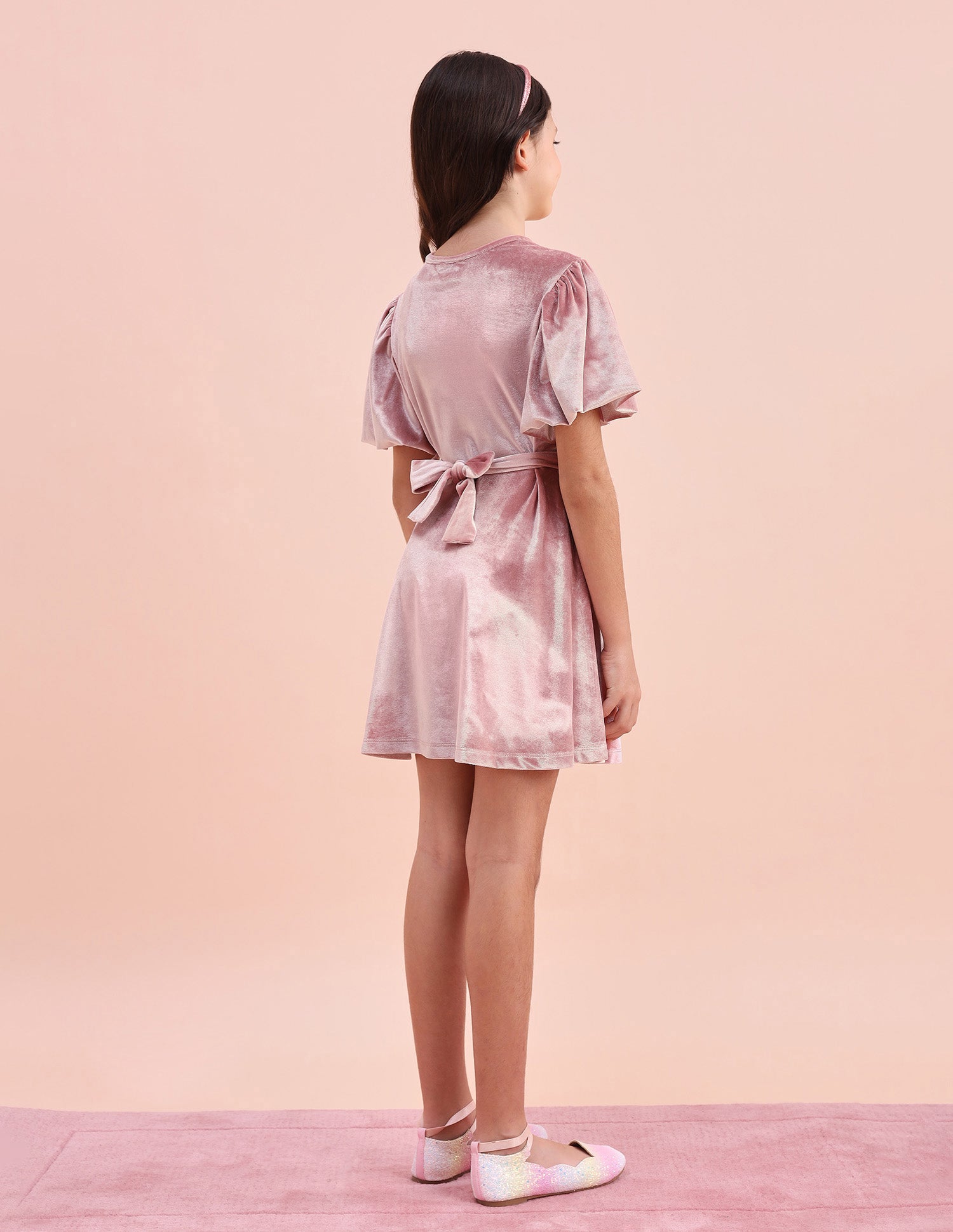 Girls Solid Fit & Flare Dress Pink - U.S. POLO ASSN. | Large