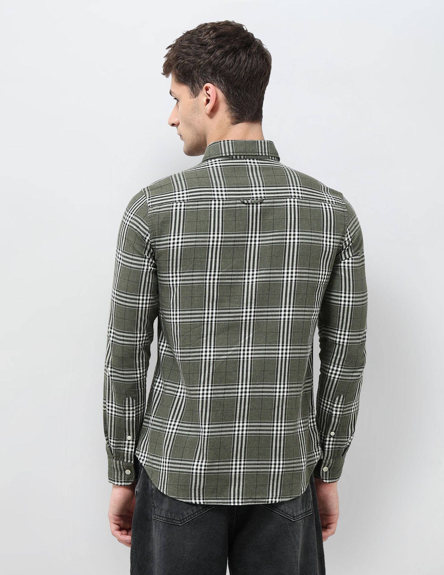 Twill Tartan Checked Shirt Light Olive - U.S. POLO ASSN. | Large