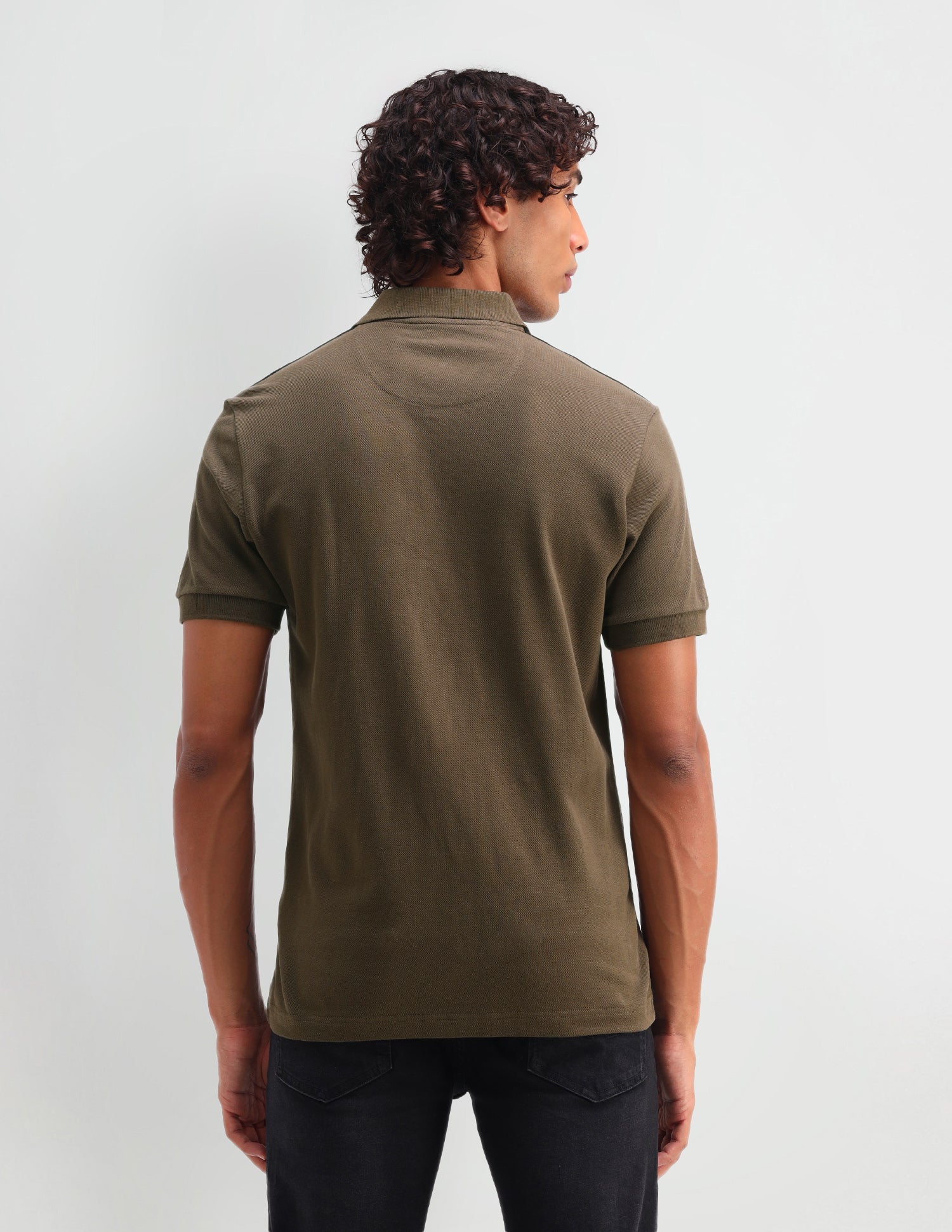 Muscle Fit Cotton Polo Shirt Dark Khaki - U.S. Polo Assn. India | Large