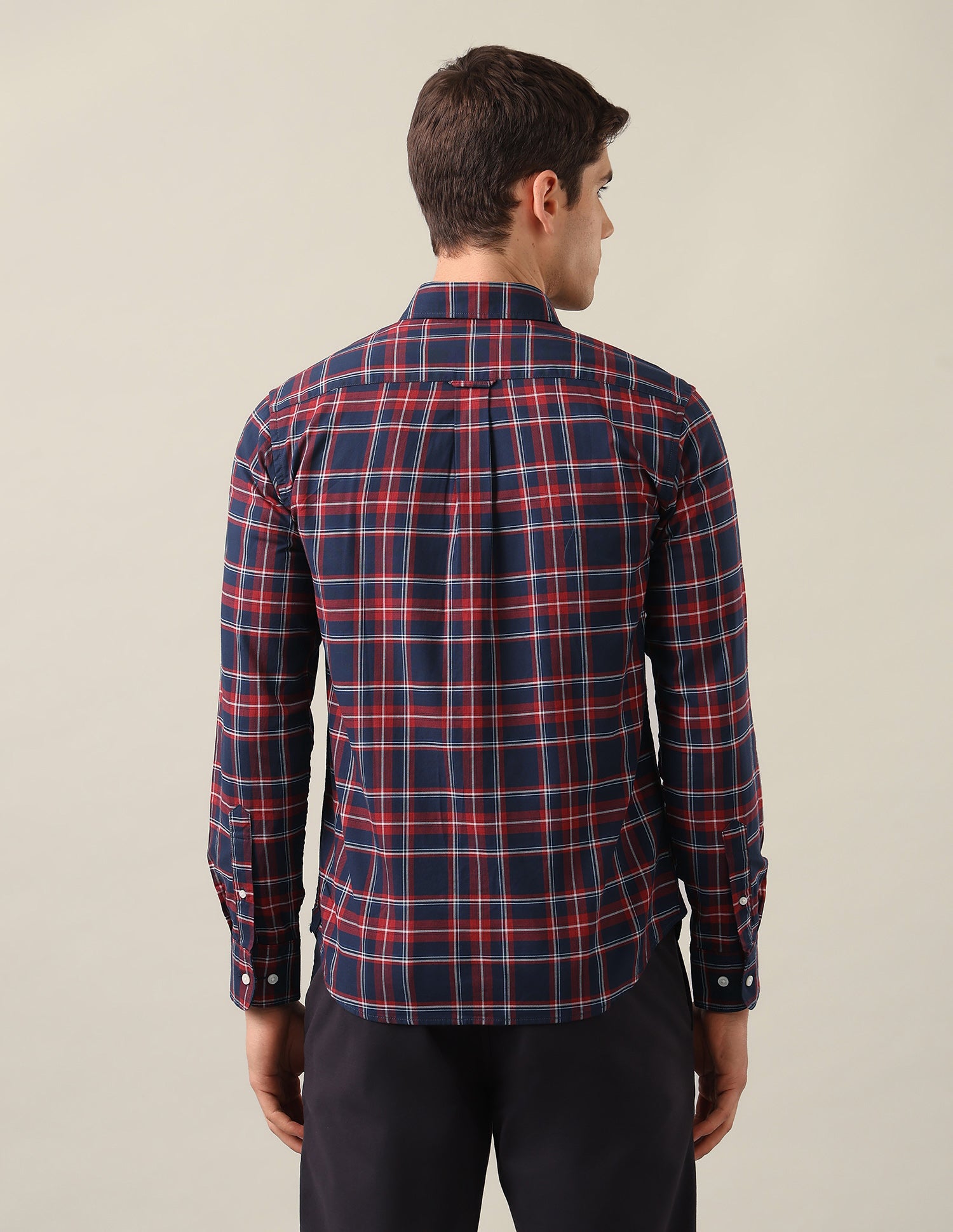 Tailored Fit Tartan Checked Shirt Navy - U.S. Polo Assn. India | Large