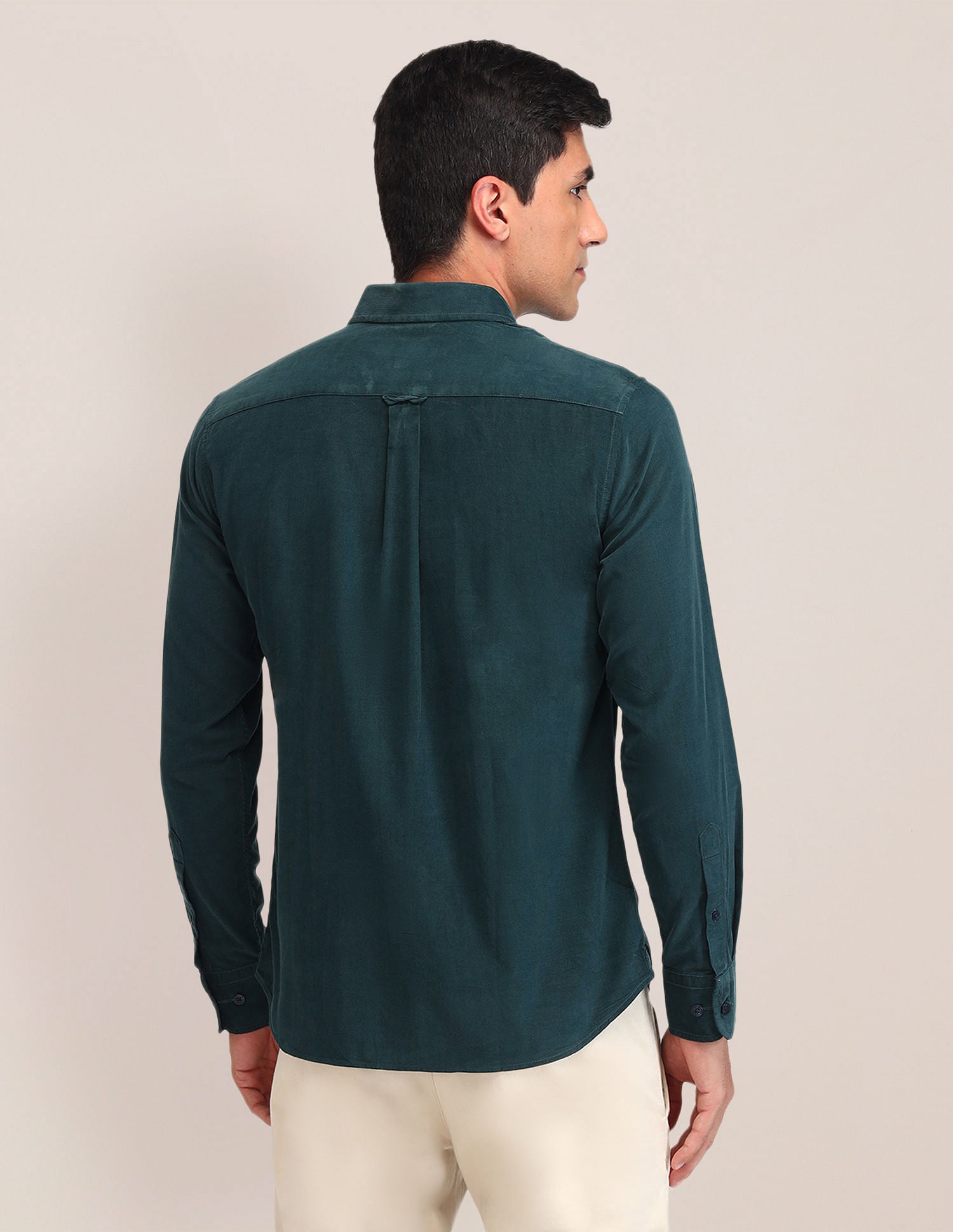 Tailored Fit Corduroy Shirt Dark Green - U.S. Polo Assn. India | Large