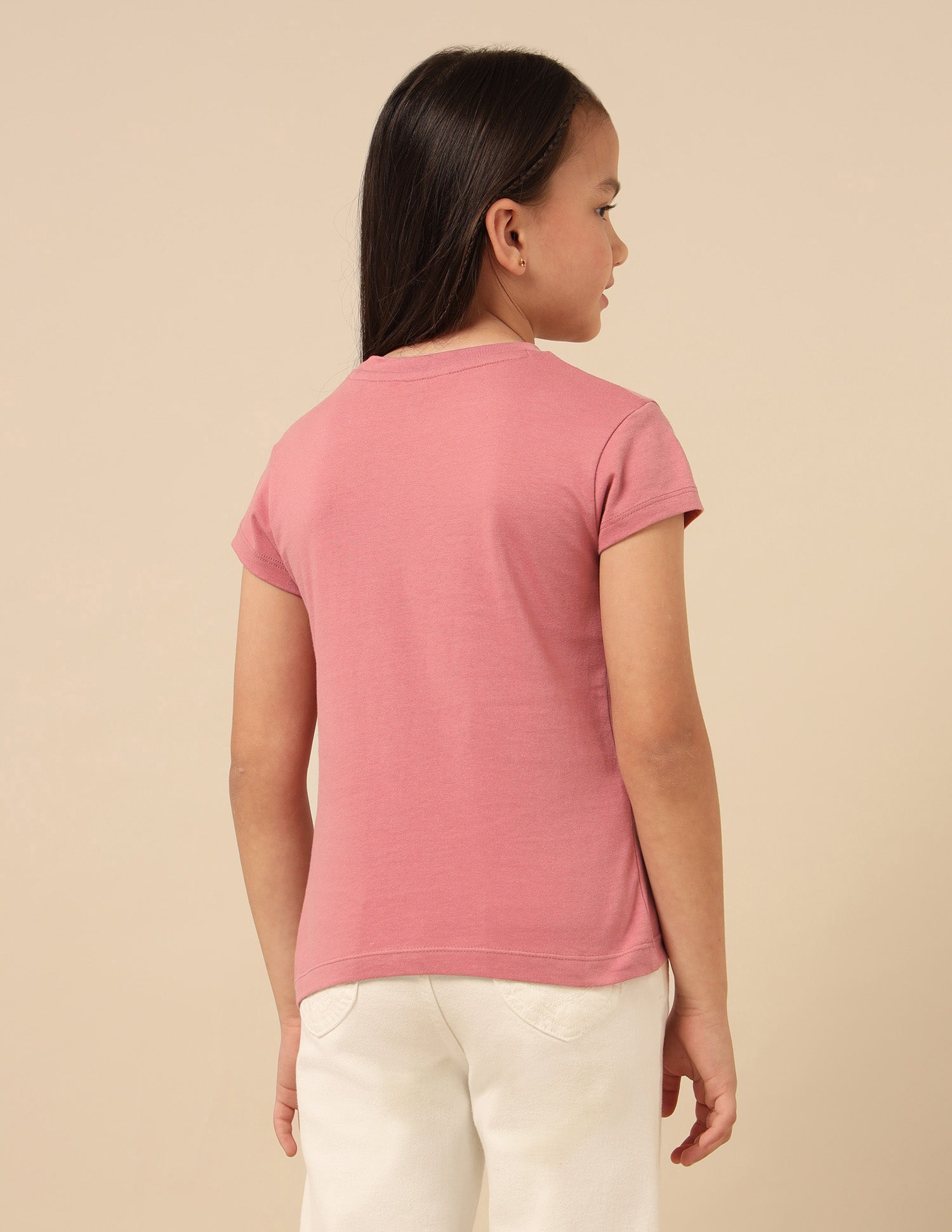 Girls Embellised Metallic Brand Printed Top Pink - U.S. POLO ASSN. | Large