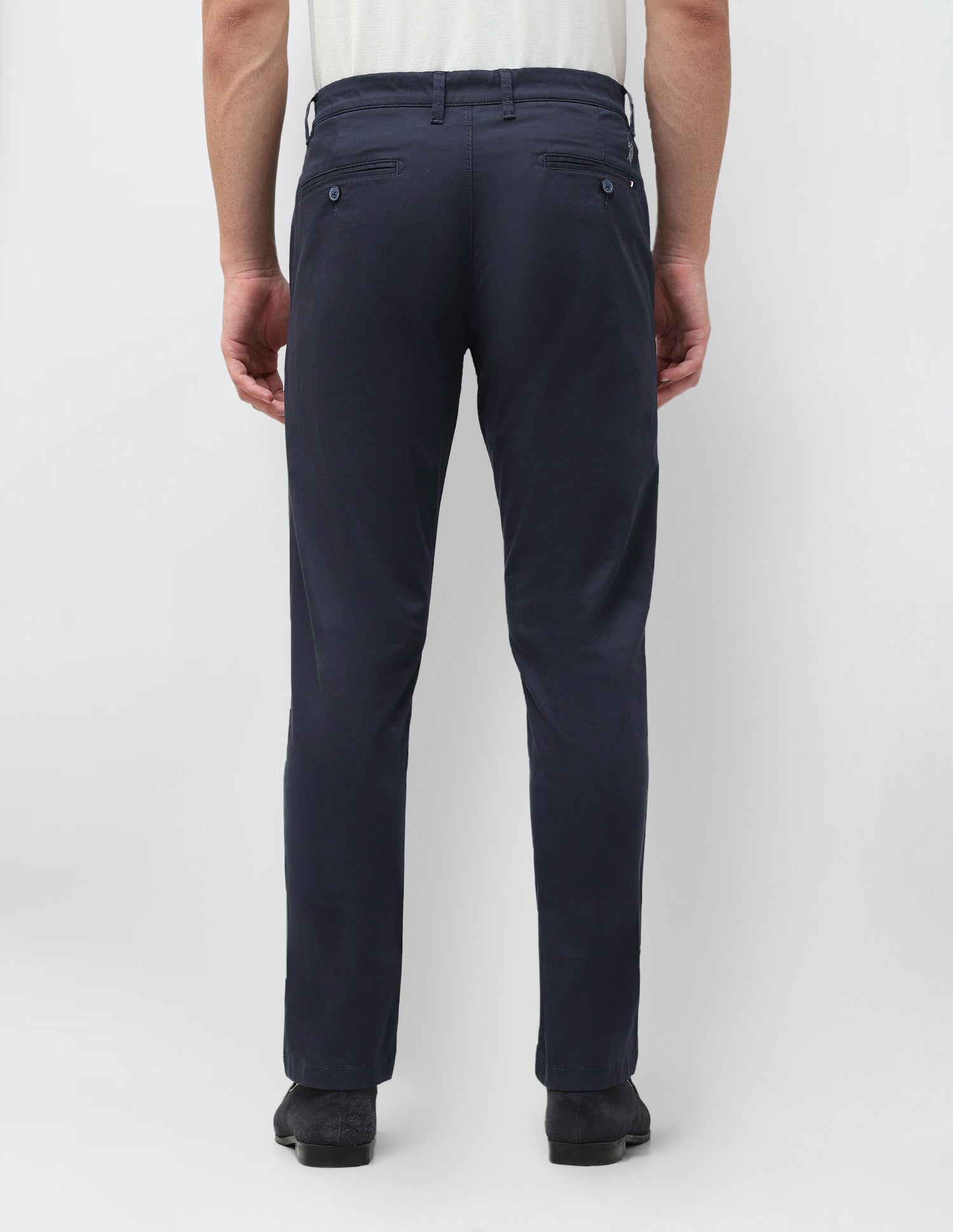 Denver Slim Fit Satin Trousers Navy - U.S. Polo Assn. India | Large