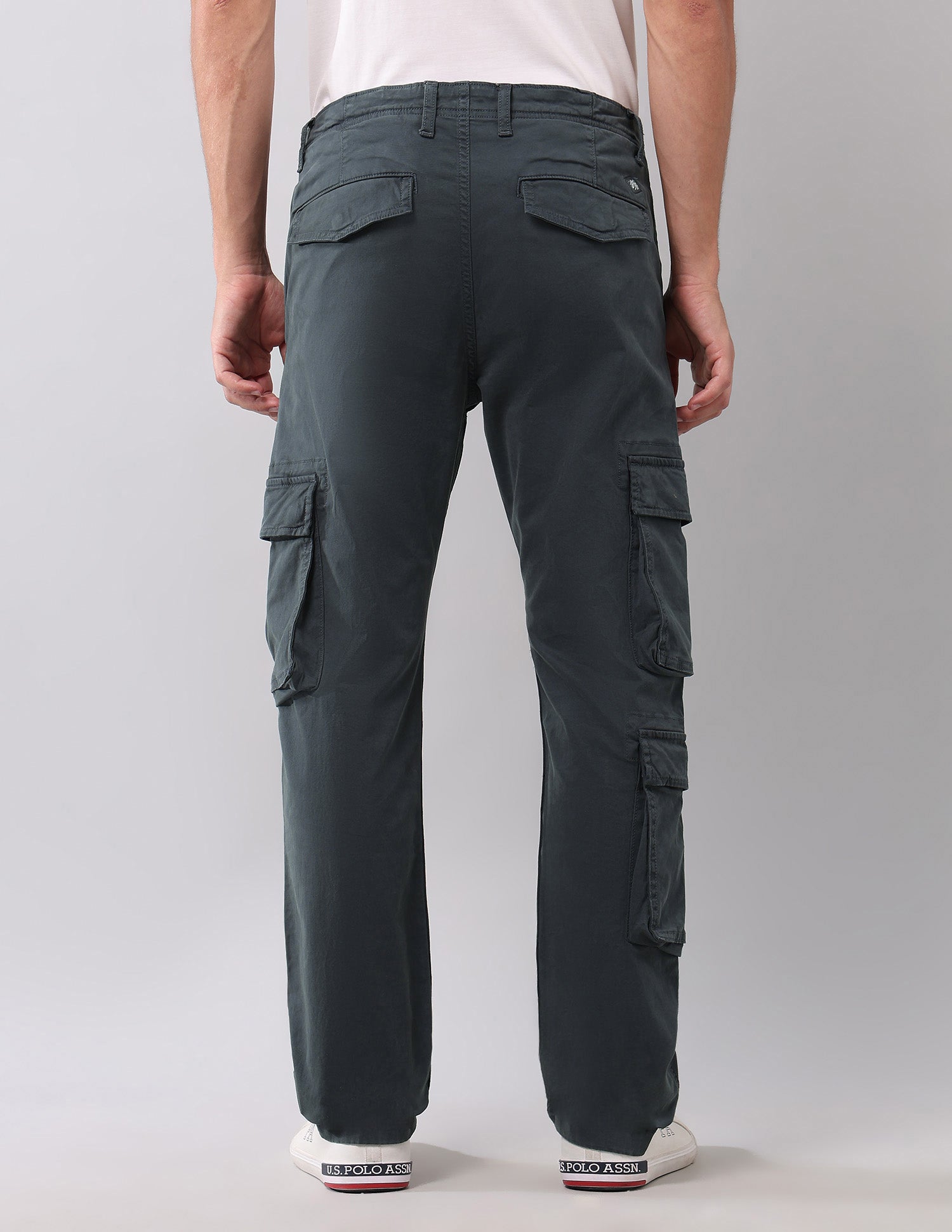 Solid Straight Fit Cargos Charcoal - U.S. POLO ASSN. | Large