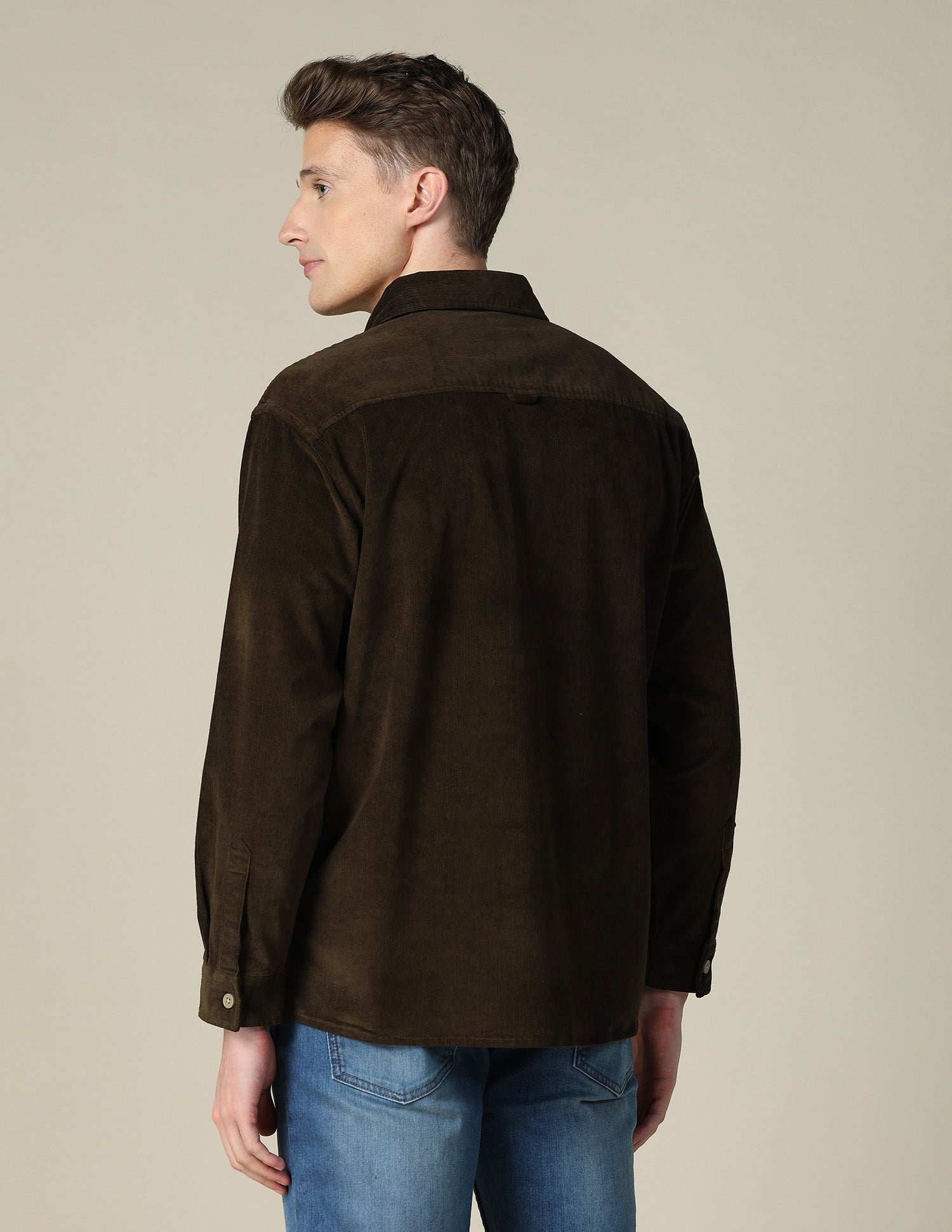 Corduroy Regular Fit Shacket Dark Brown - U.S. POLO ASSN. | Large