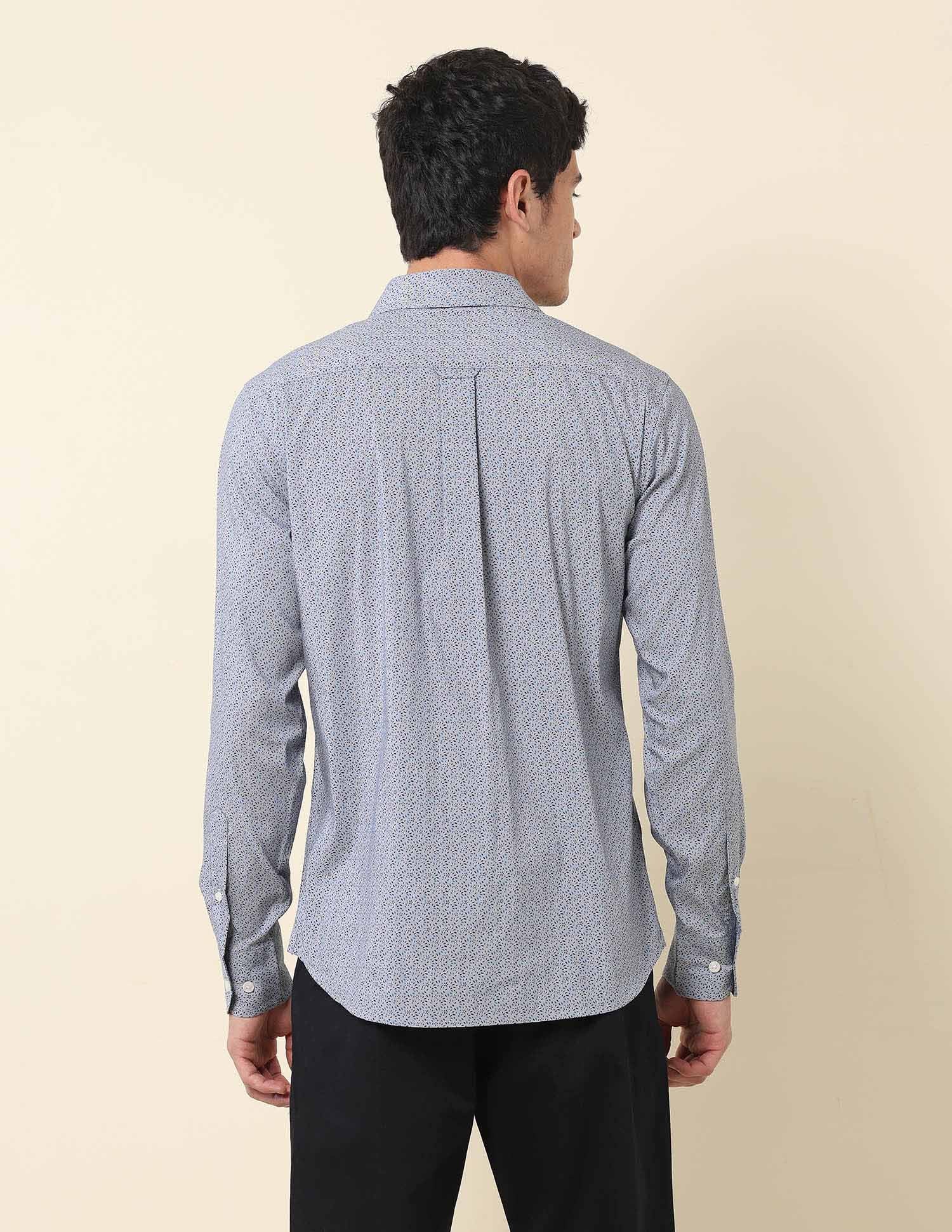 Tailored Fit All-Over Printed Shirt Grey - U.S. Polo Assn. India | Large