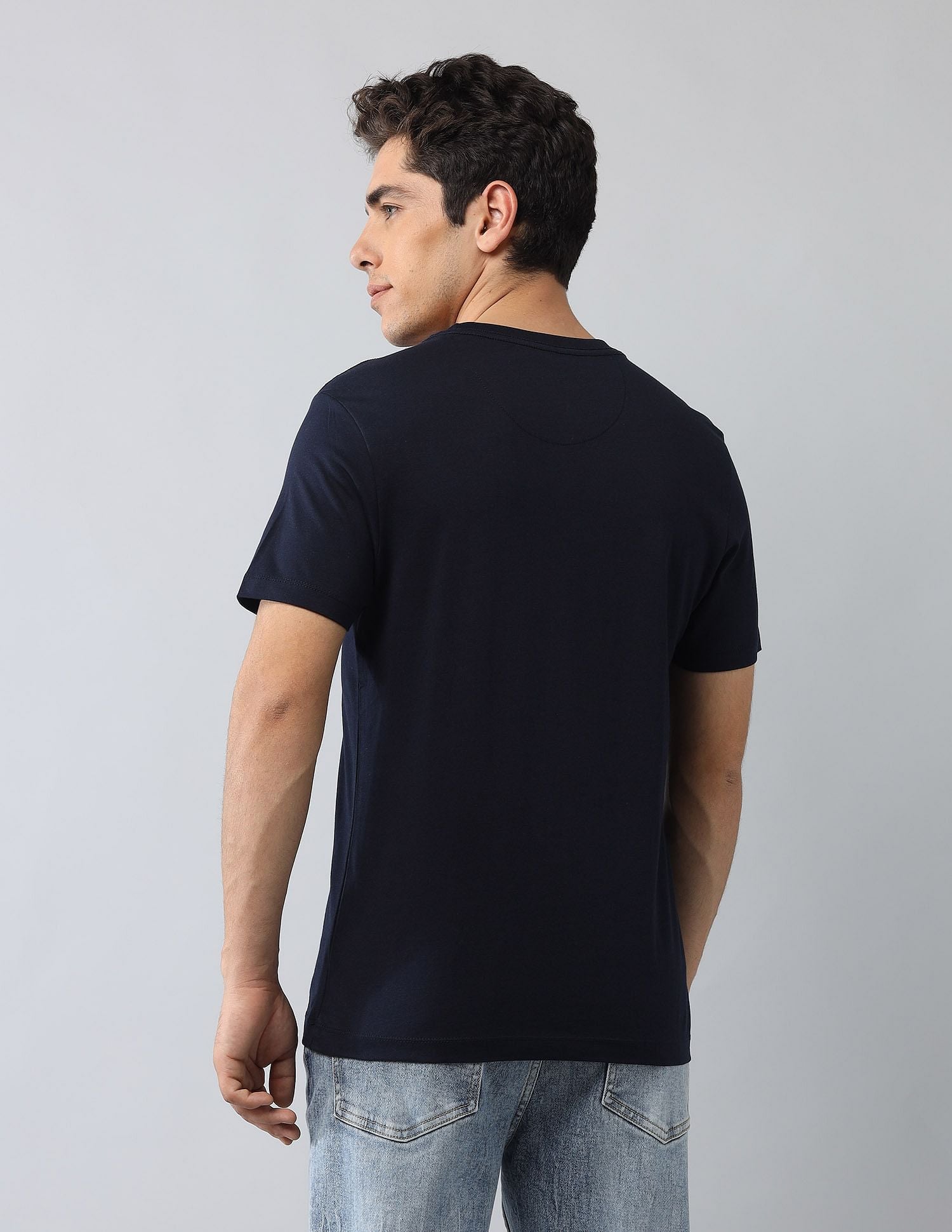 Muscle Fit Brand Printed T-Shirt Navy - U.S. Polo Assn. India | Large