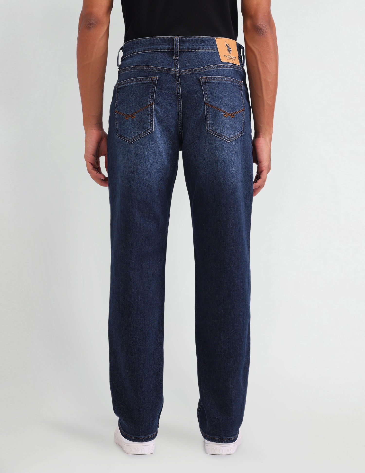 Shawn Relaxed Fit Whiskered Jeans Blue - U.S. Polo Assn. India | Large