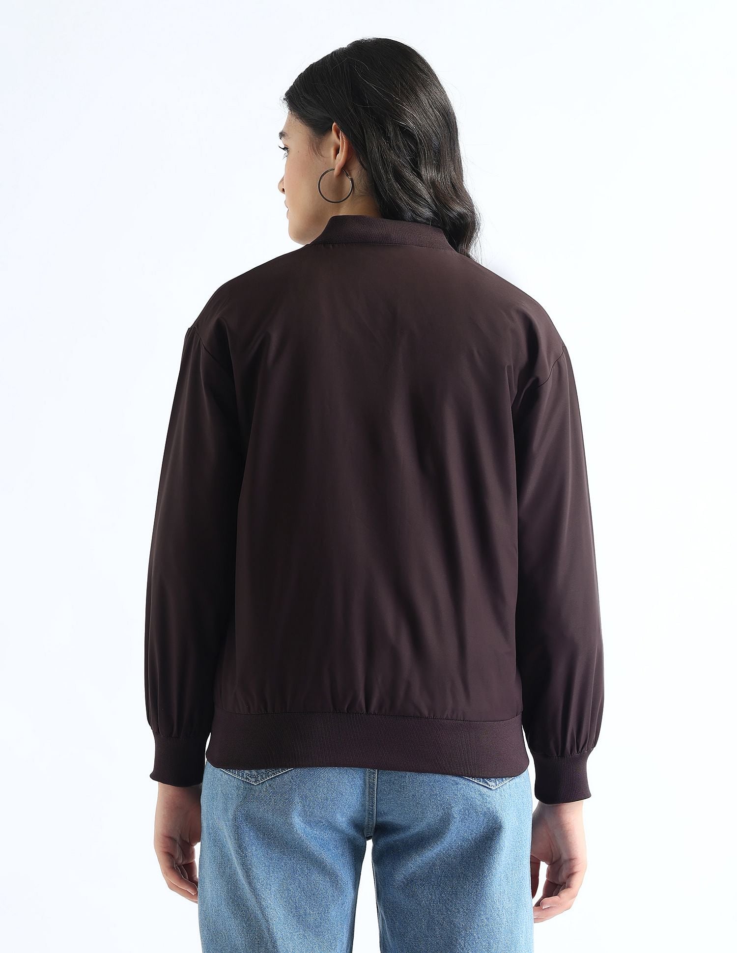 Regular Fit Solid Bomber Jacket Wine - U.S. Polo Assn. India | Large