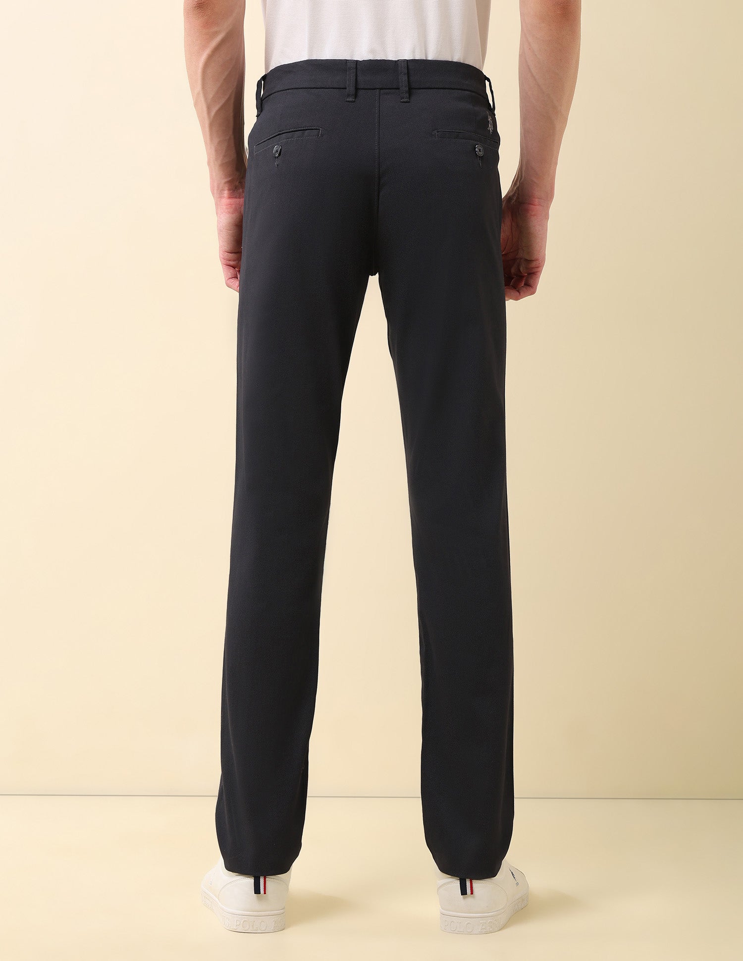 Denver Slim Fit Twill Trousers Black - U.S. Polo Assn. India | Large