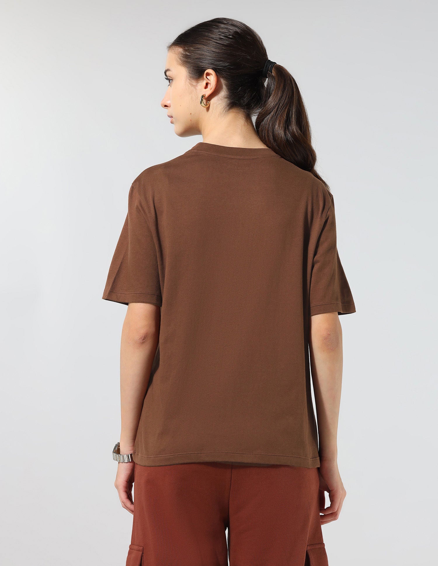 Boxy Fit Solid Lounge T-Shirt Brown - U.S. POLO ASSN. | Large