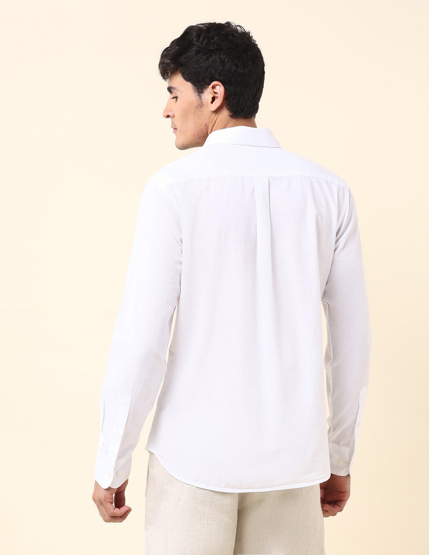 Solid Tailored Fit Twill Shirt White - U.S. Polo Assn. India | Large