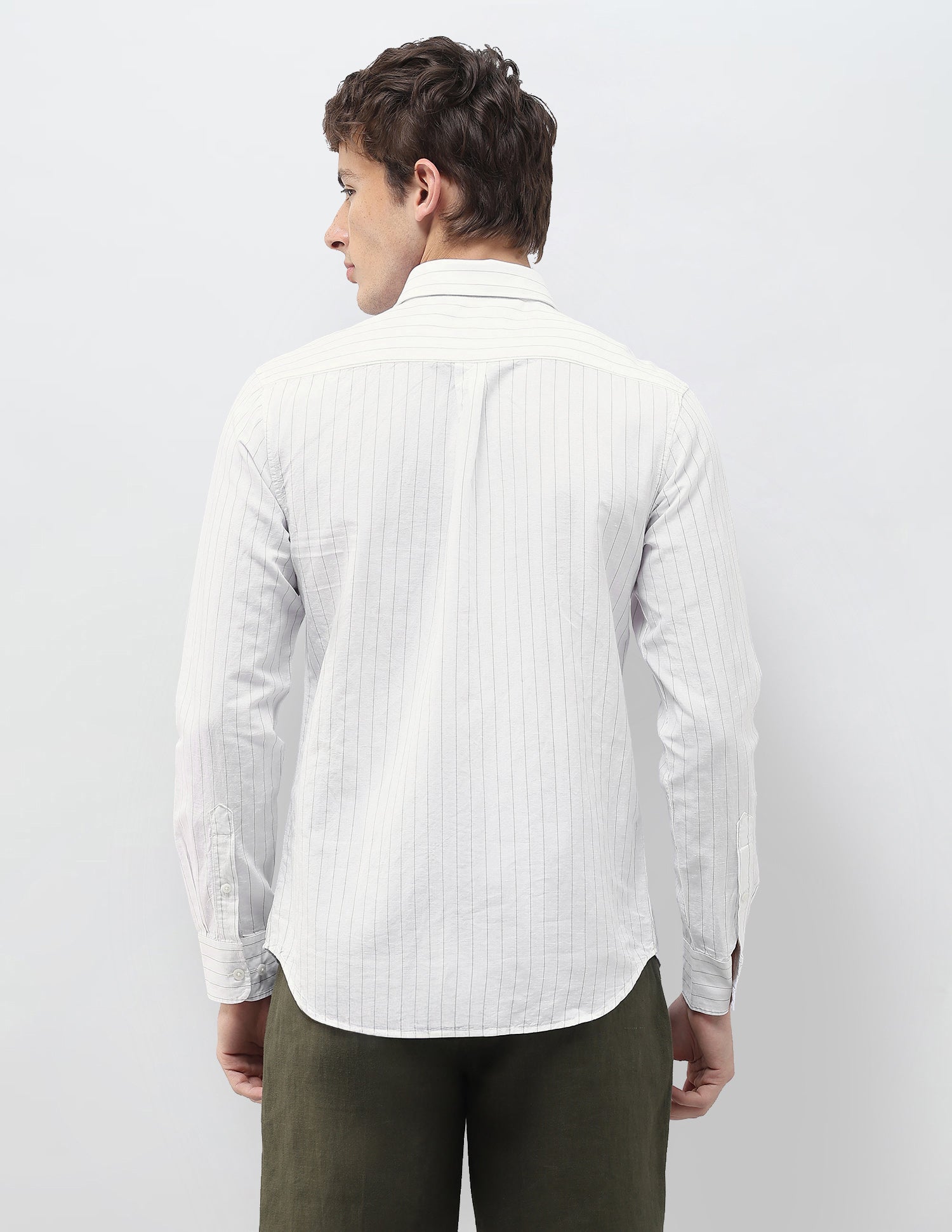 Vertical Striped Regular Fit Shirt Green - U.S. Polo Assn. India | Large