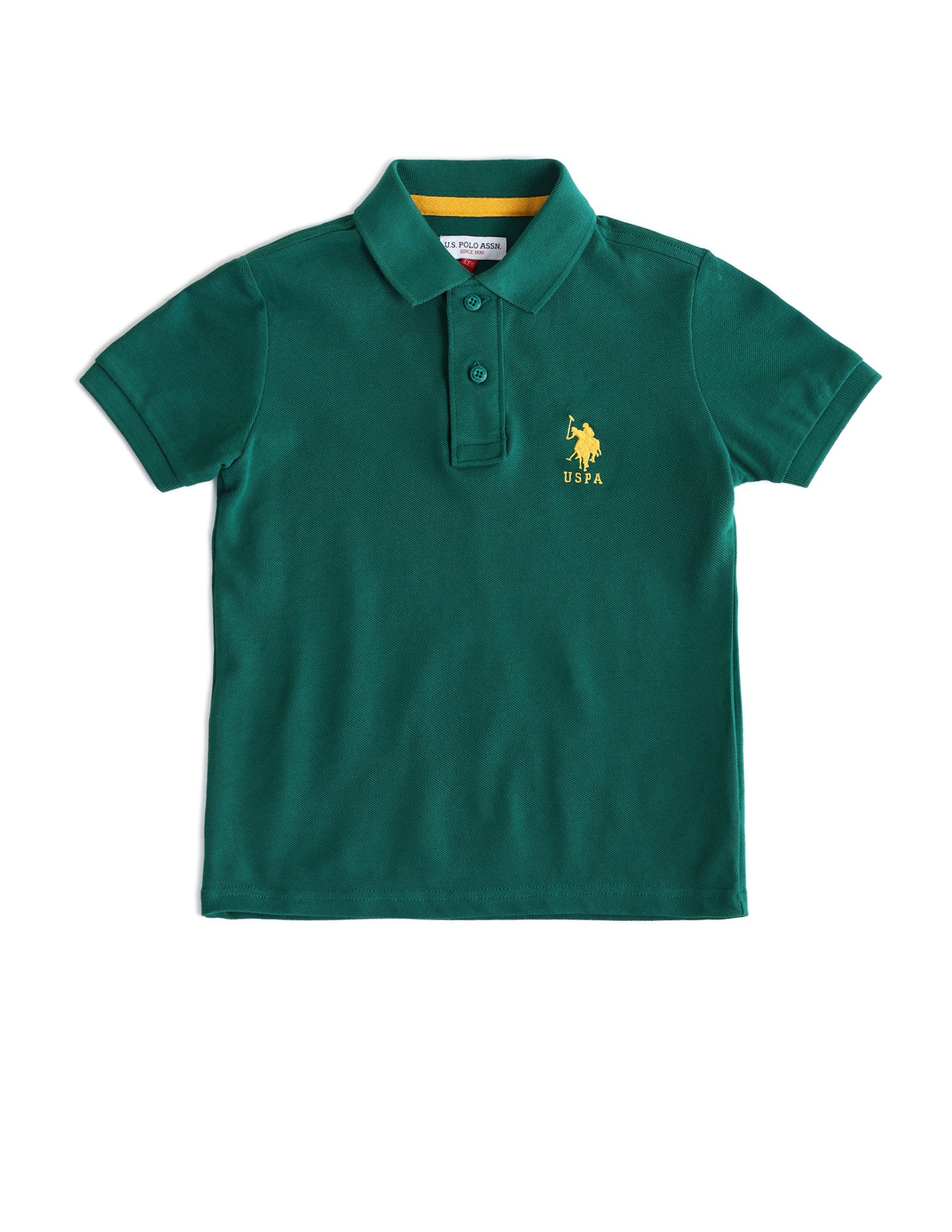 Boys Solid Regular Fit Polo Shirts Green - U.S. POLO ASSN. | Large