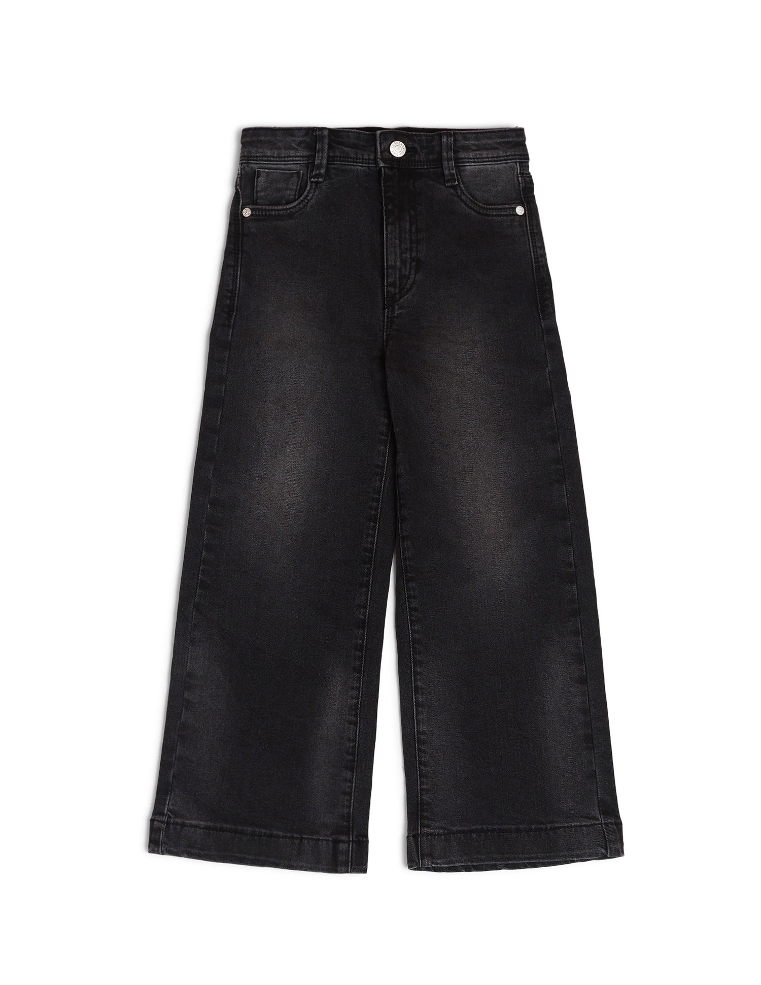 Girls Mid Rise Flared Fit Jeans Black - U.S. POLO ASSN. | Large