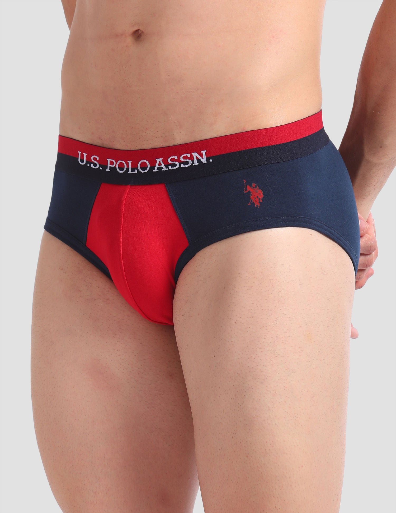 Elasticized Waist EB02 Briefs - Pack Of 2 Red and Navy - U.S. POLO ASSN. | Large