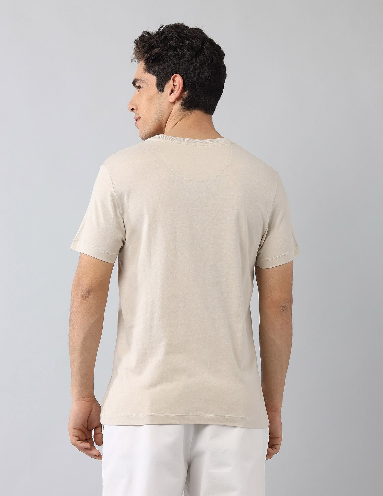 Muscle Fit Brand Printed T-Shirt Beige - U.S. Polo Assn. India | Large