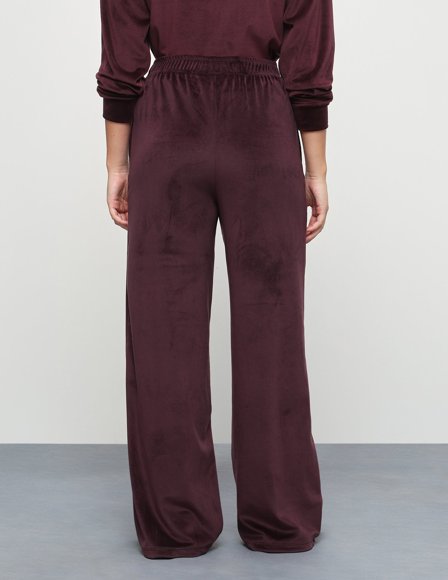 High Rise Wide Leg Knit Trousers Wine - U.S. Polo Assn. India | Large