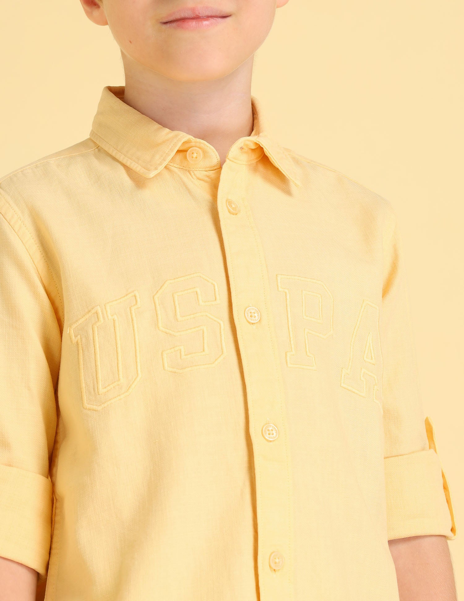 UKSHT1402 YELLOW Boys Shirt Yellow - U.S. POLO ASSN. | Large