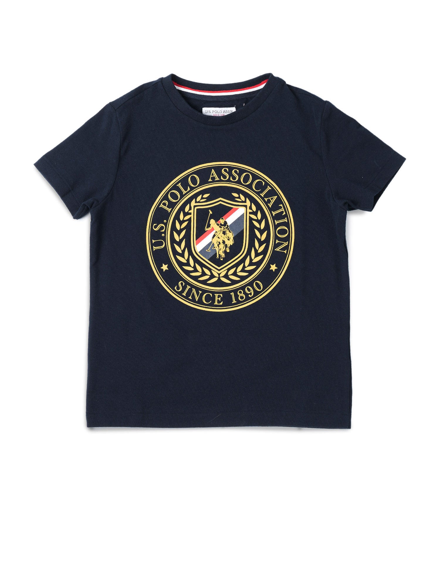 Boys Brand Print Cotton T-Shirt Navy - U.S. POLO ASSN. | Large