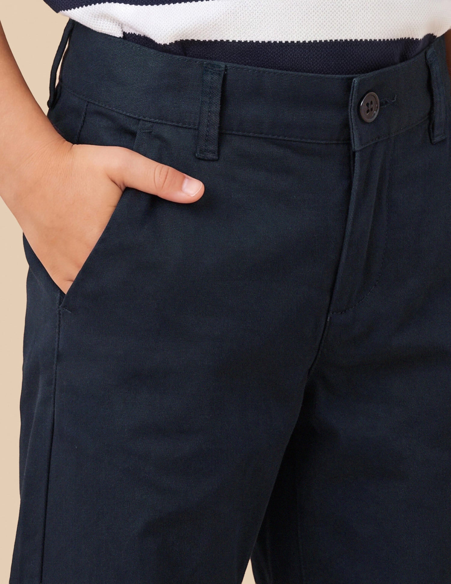 Dobby Regular Fit Trousers Navy - U.S. Polo Assn. India | Large