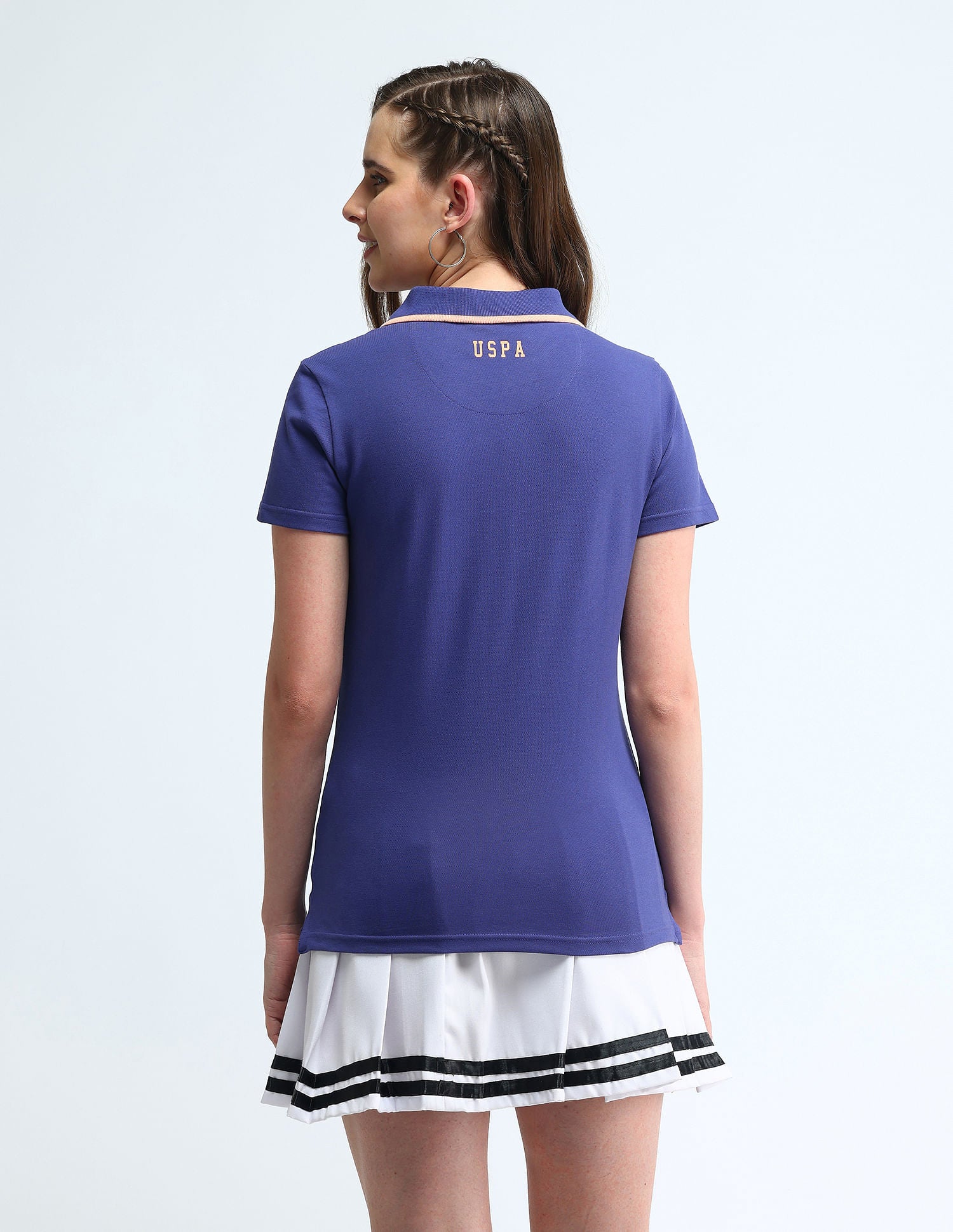 Tipped Collar Solid Polo Shirt Purple - U.S. POLO ASSN. | Large