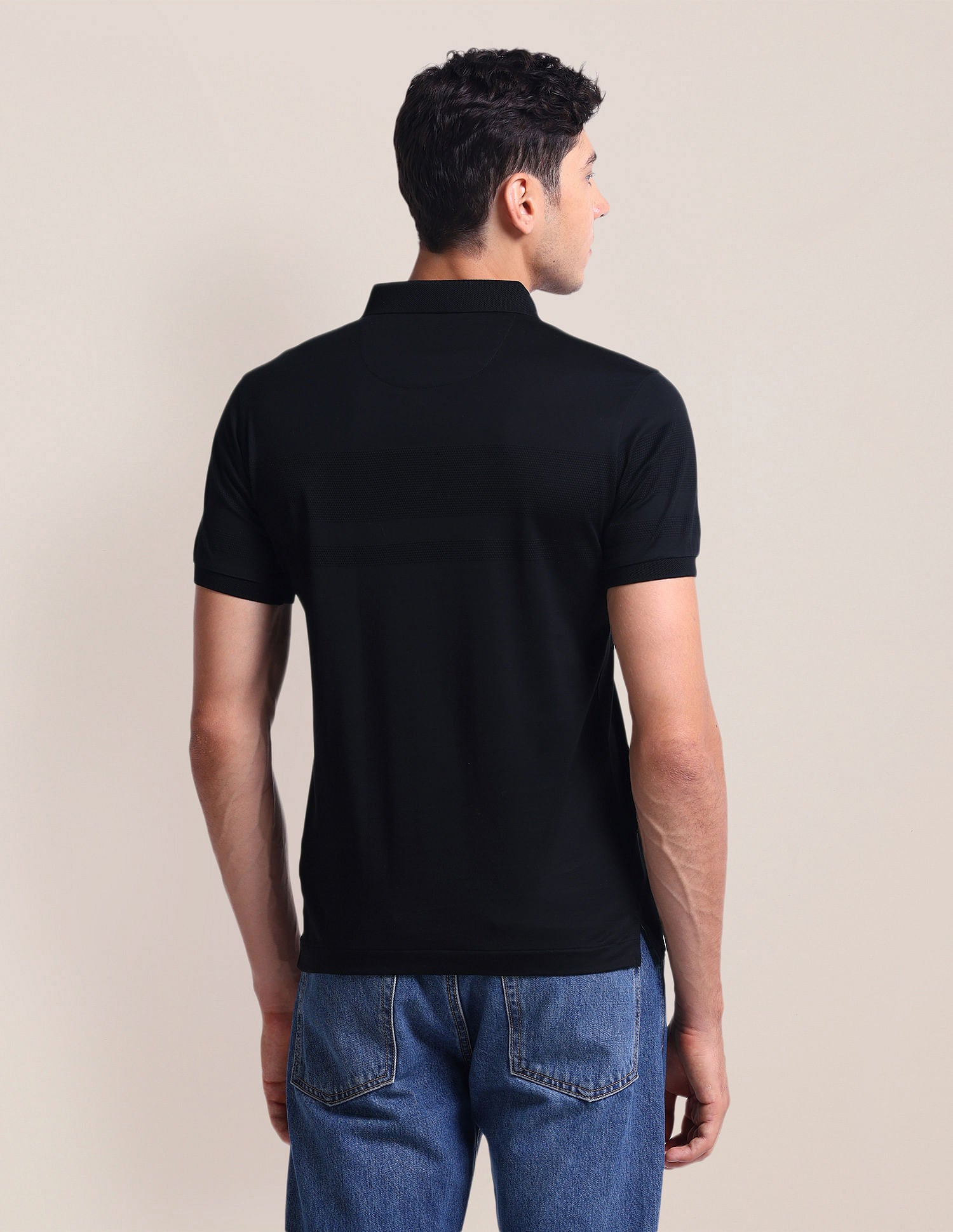 Contrast Logo Slim Polo Shirt Black - U.S. Polo Assn. India | Large
