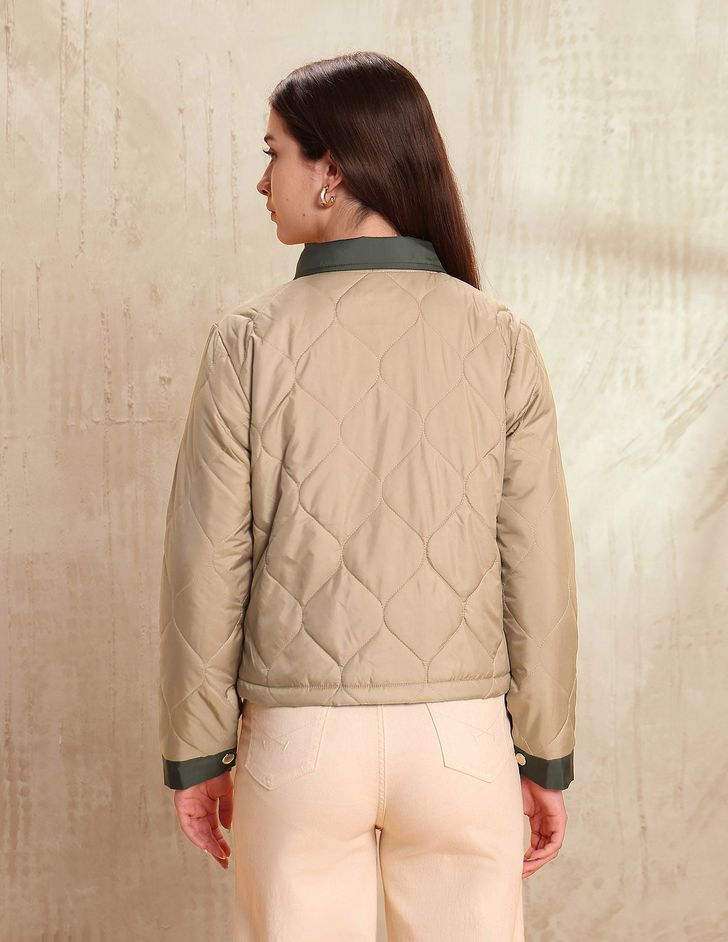 Regular Fit Quilted Jacket Beige - U.S. POLO ASSN. | Large