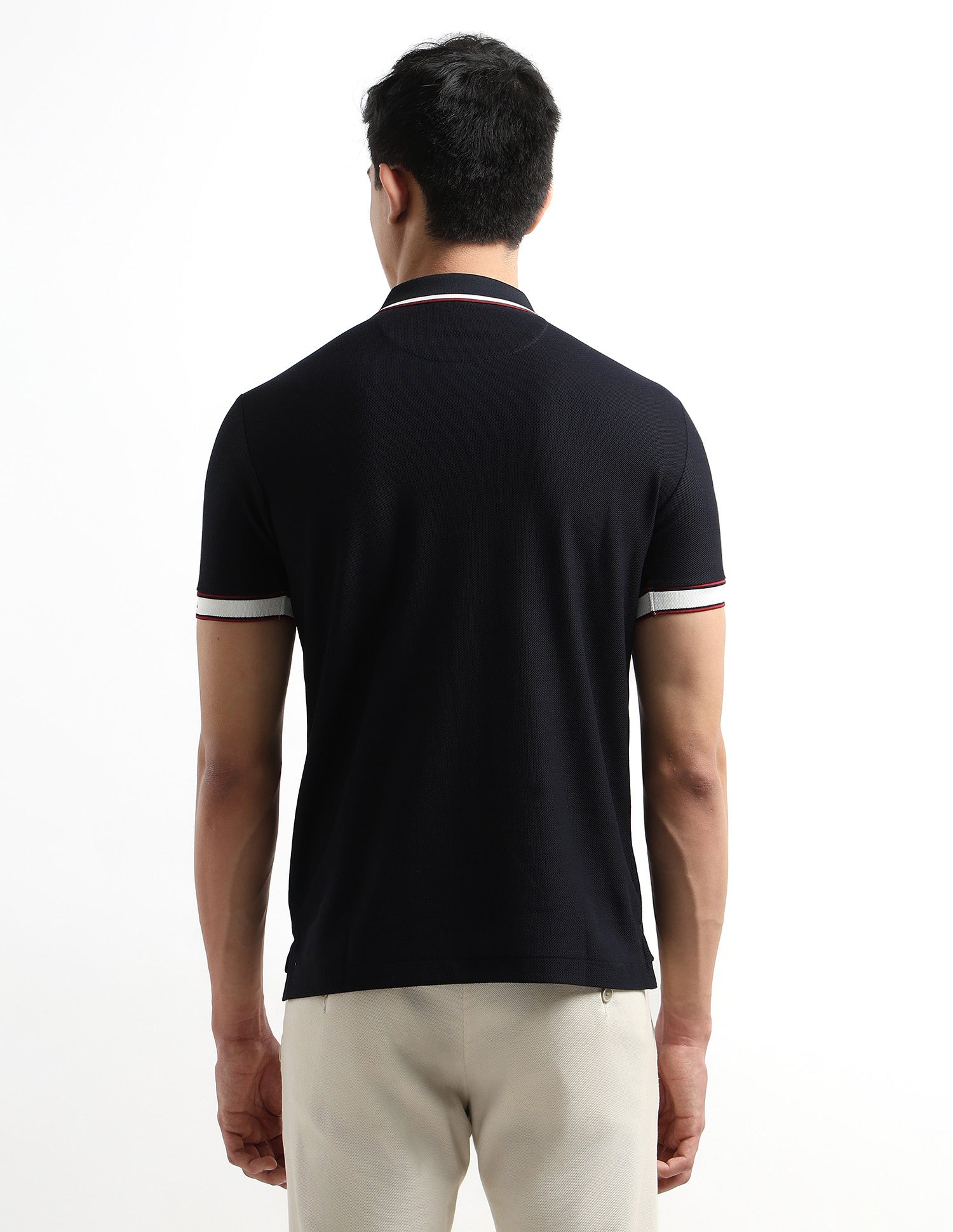 Regular Fit Textured Polo Shirt Navy - U.S. Polo Assn. India | Large