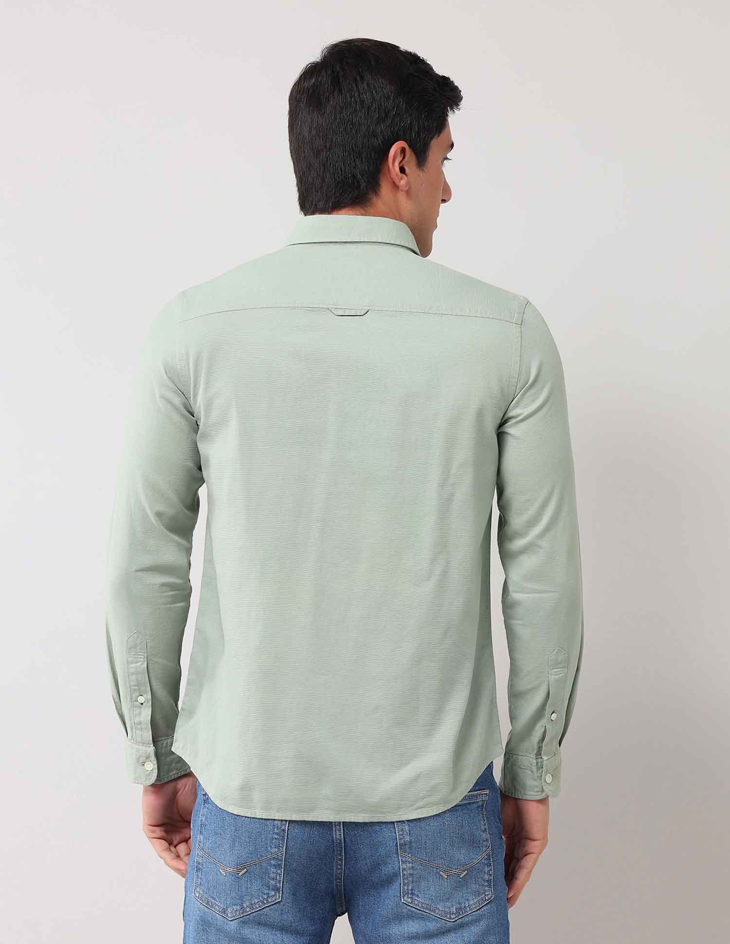 Solid Regular Shirt Light olive - U.S. Polo Assn. India | Large