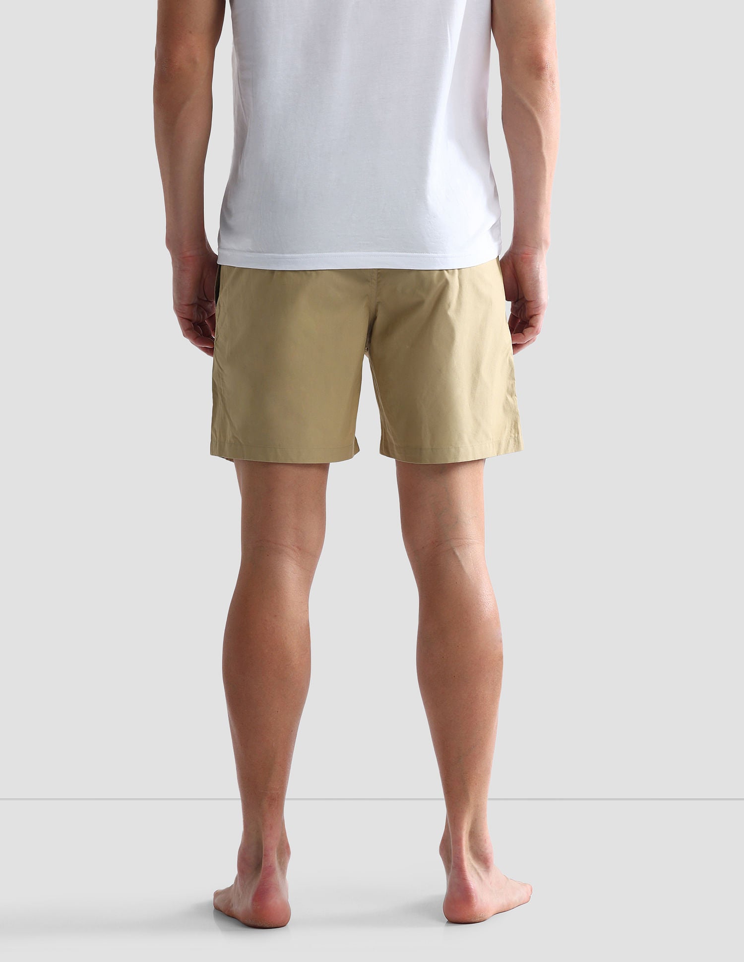 Mid Rise Solid IYAX Shorts - Pack Of 1 Beige - U.S. POLO ASSN. | Large