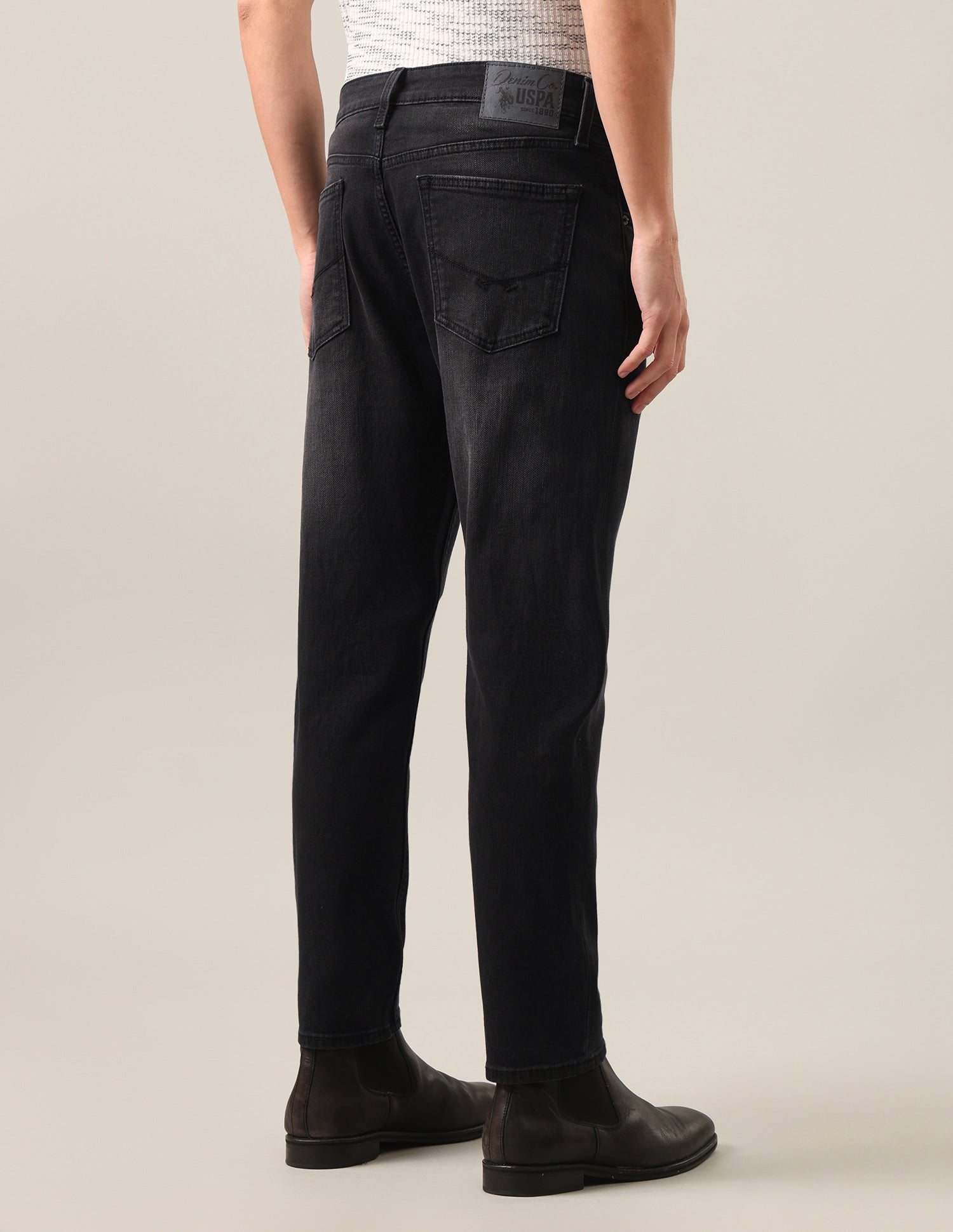 Cole Comfort Cropped Fit Black Jeans Black - U.S. Polo Assn. India | Large