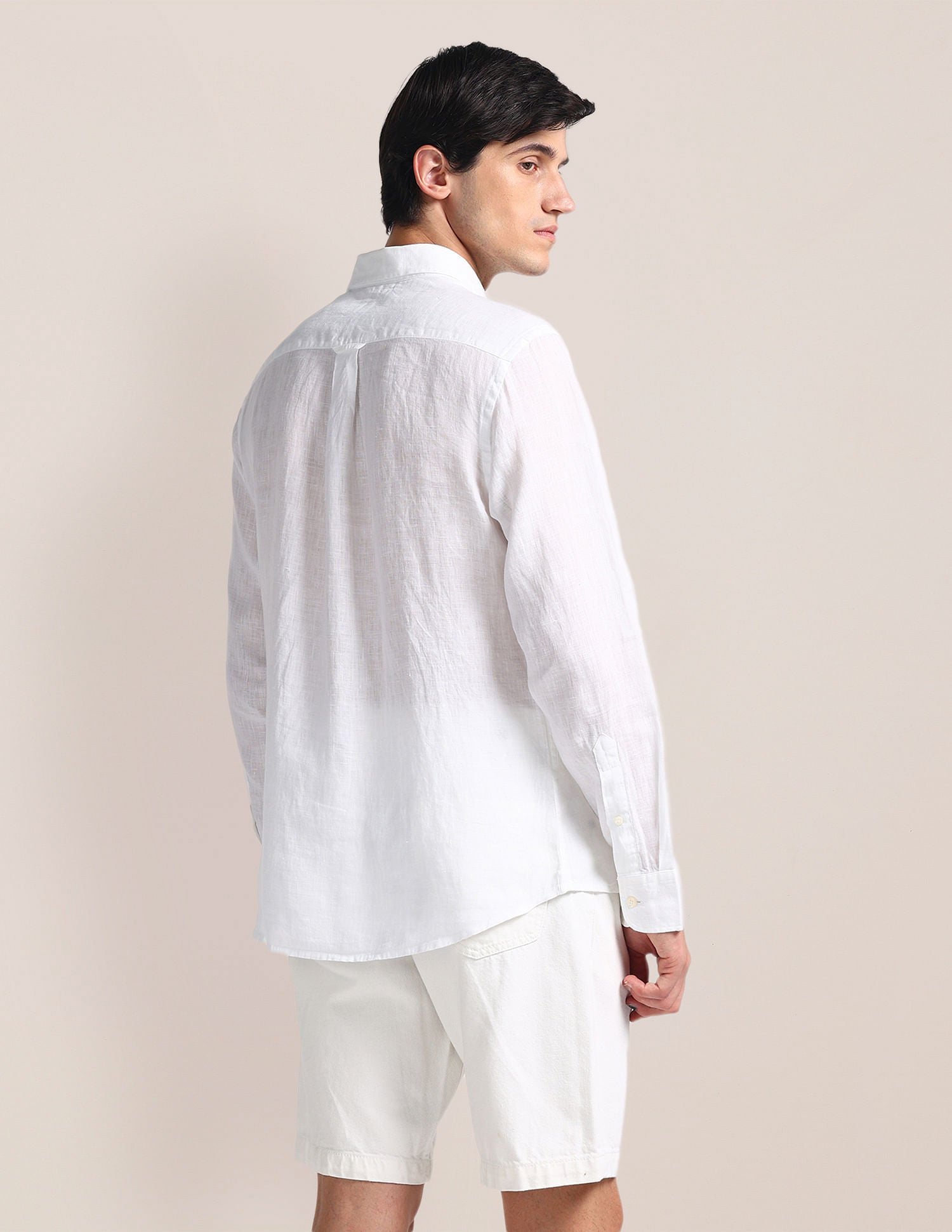 Tailored Fit Linen Shirt White - U.S. POLO ASSN. | Large
