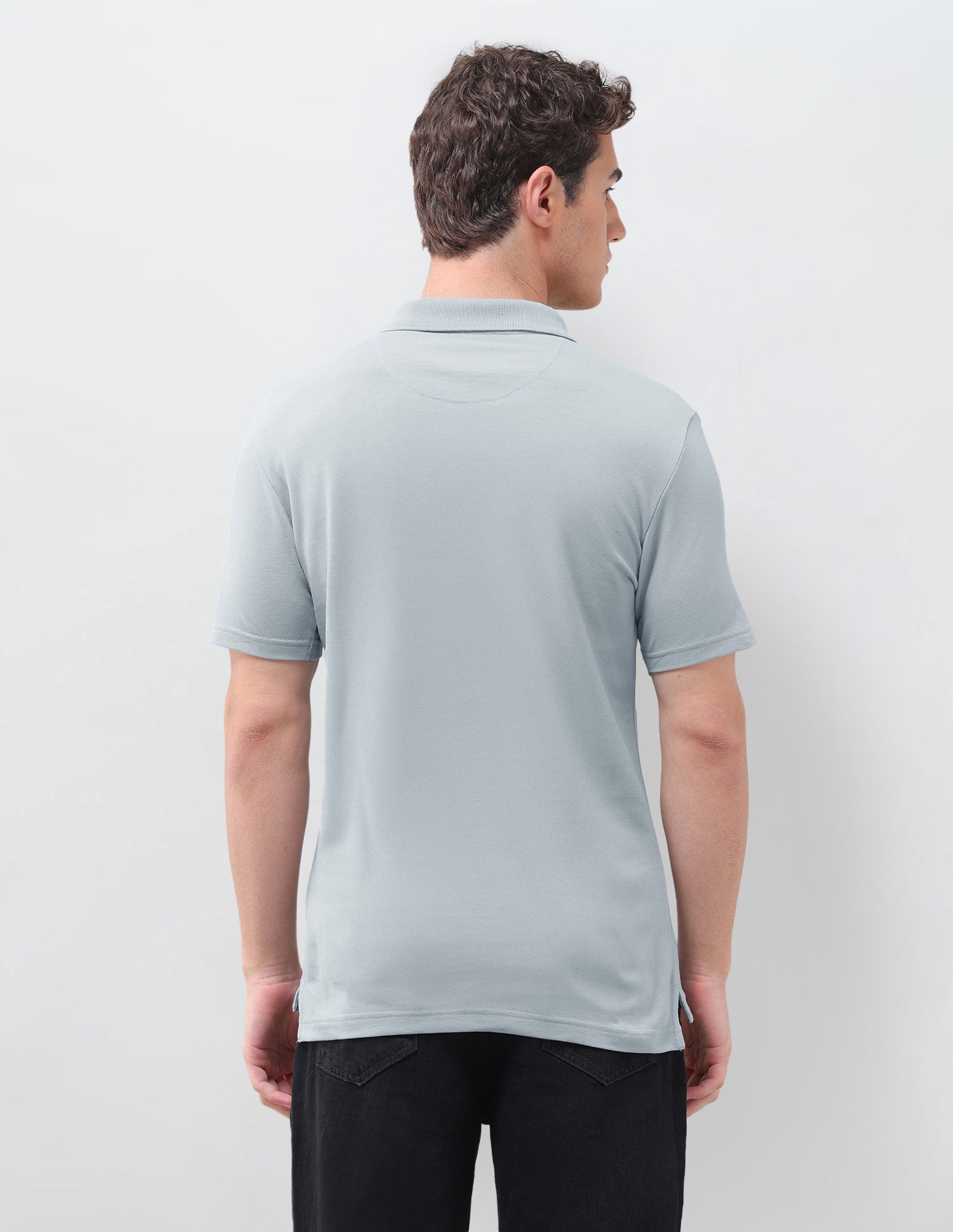 Solid Slim Fit Polo Shirt Grey - U.S. Polo Assn. India | Large