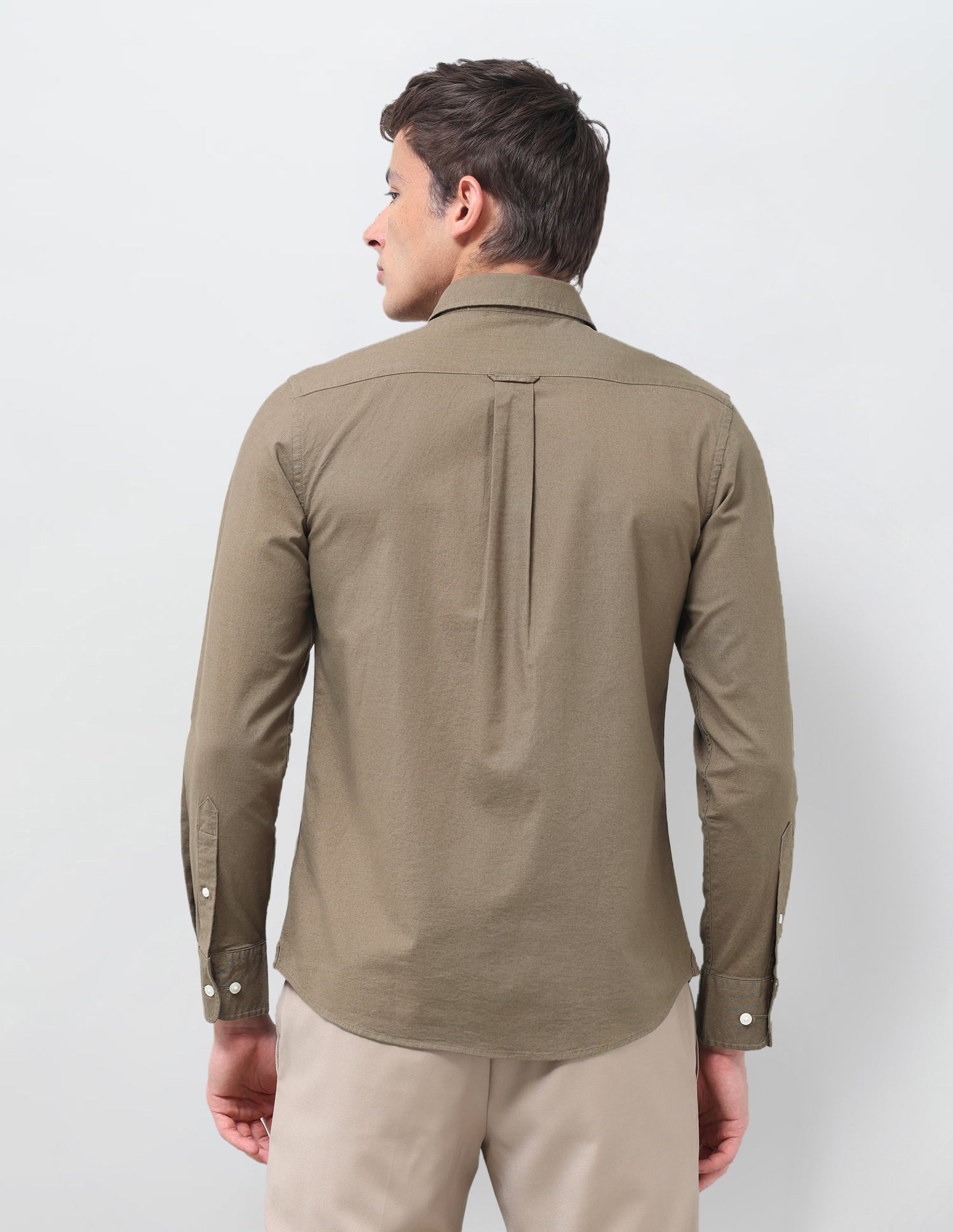 Tailored Fit Oxford Shirt Light Khaki - U.S. Polo Assn. India | Large