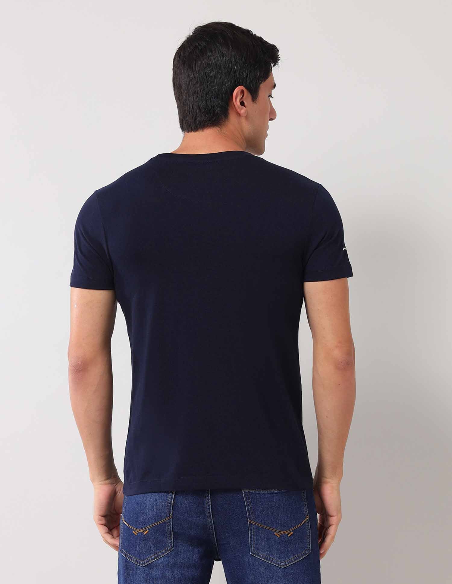Brand Printed Muscle Fit T-Shirt Navy - U.S. Polo Assn. India | Large