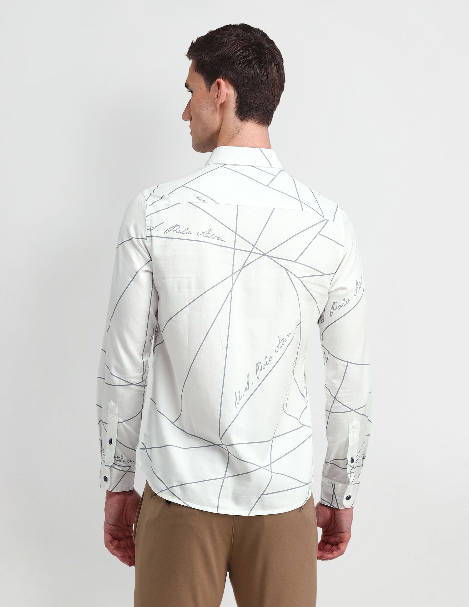 Satin Digital Print Shirt White - U.S. Polo Assn. India | Large