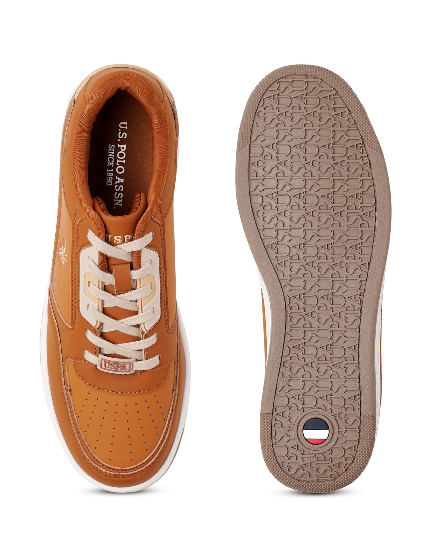 Men Storm Tan Retro Court Sneakers Tan - U.S. Polo Assn. India | Large
