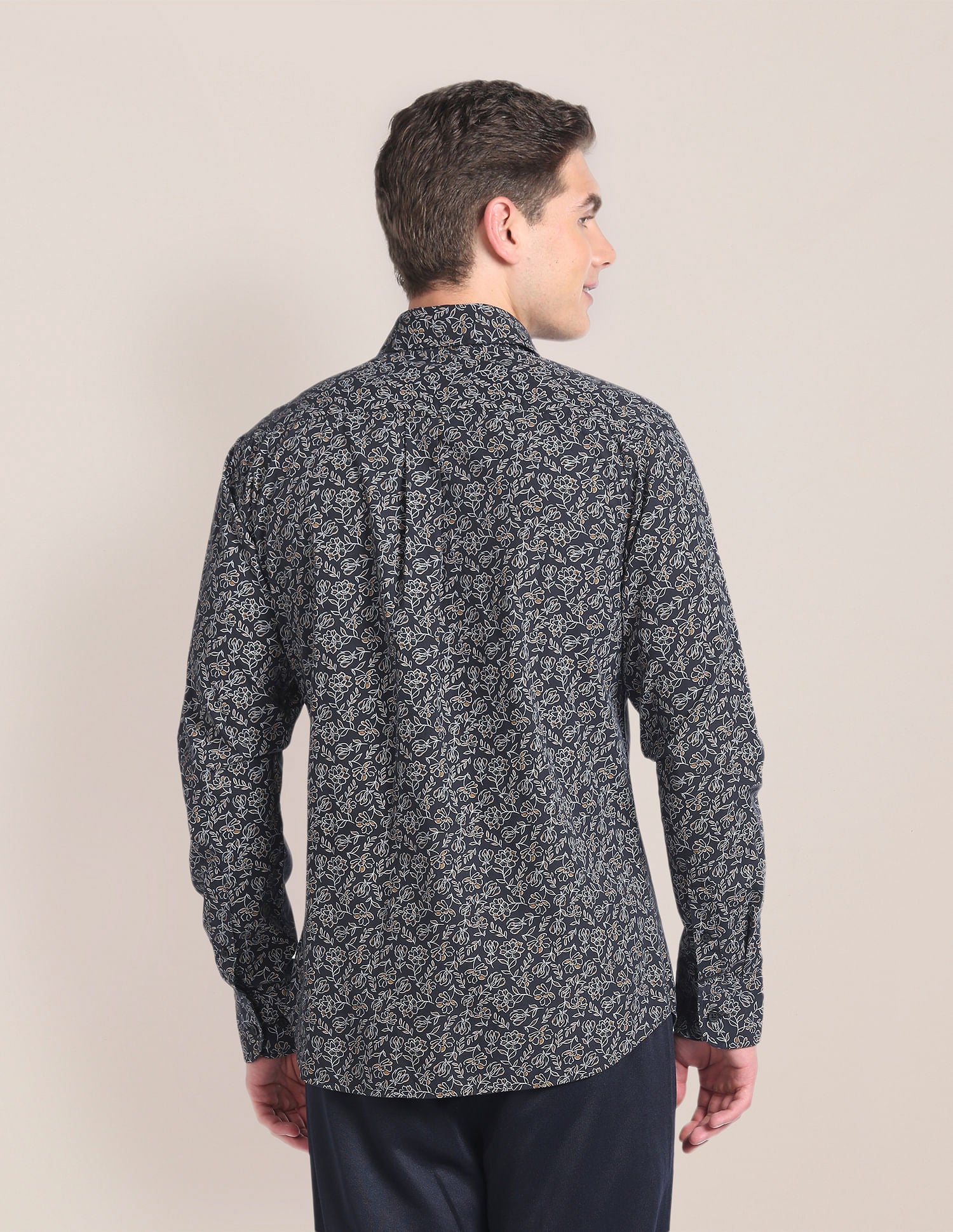 Premium Cotton Floral Shirt Black - U.S. Polo Assn. India | Large