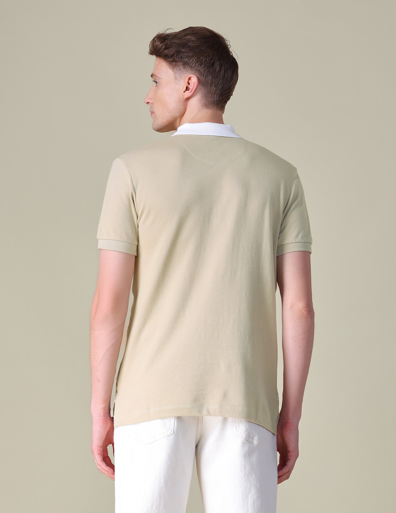 Solid Slim Fit Polo Shirt Beige - U.S. POLO ASSN. | Large