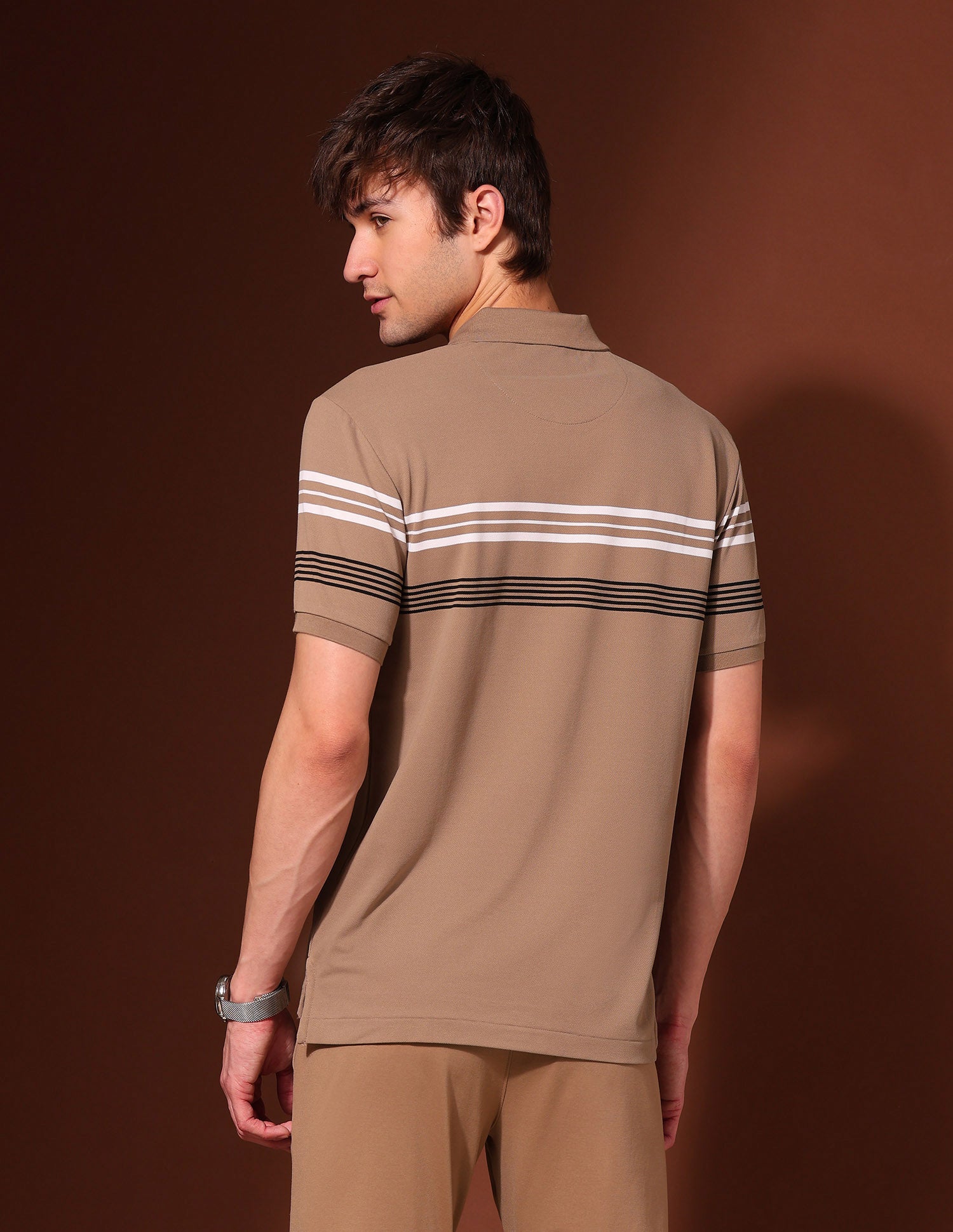 Horizontal Striped Working Holiday Polo Shirt Beige - U.S. Polo Assn. India | Large