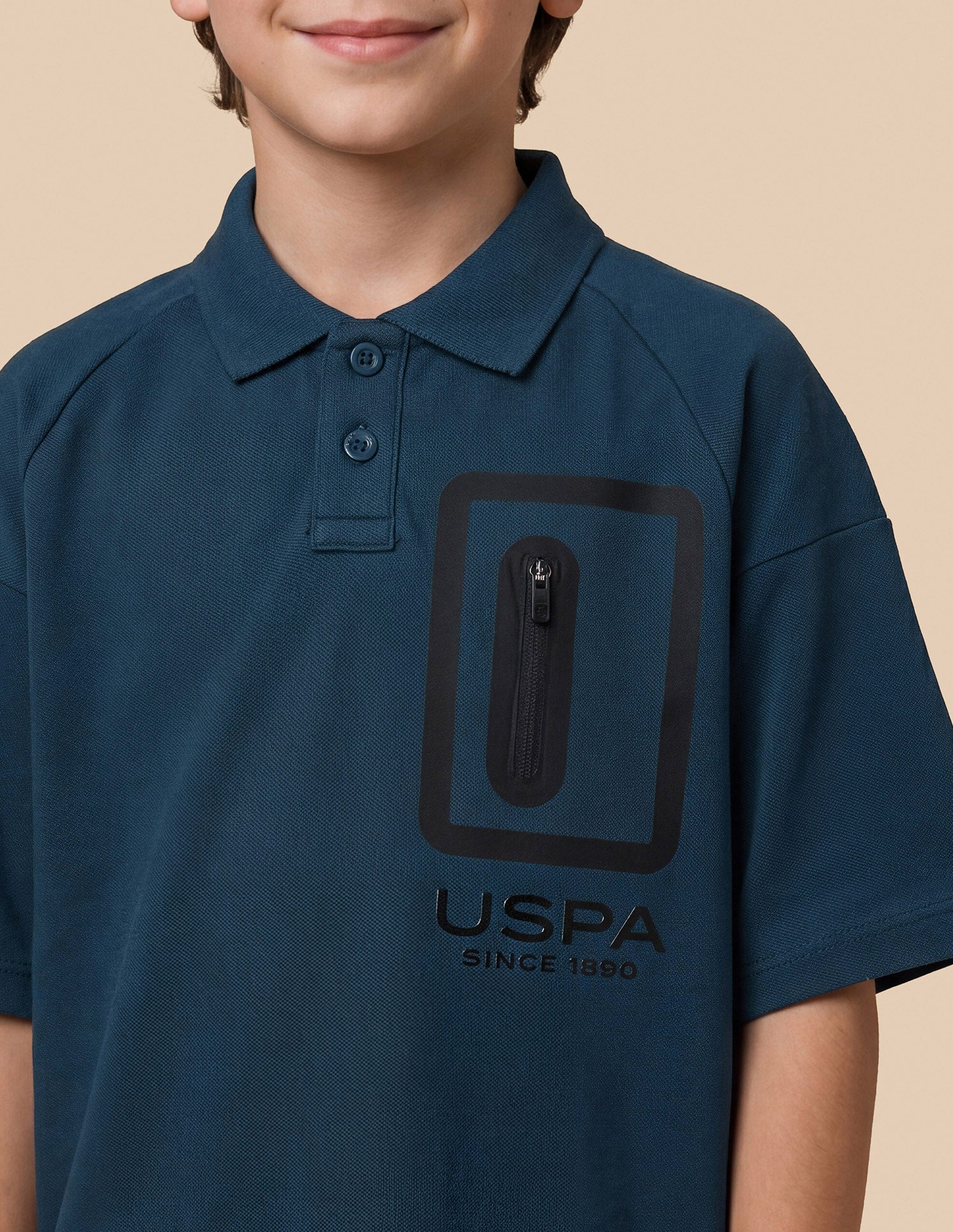 Solid Oversized Fit Polo Shirt Dark Blue - U.S. Polo Assn. India | Large