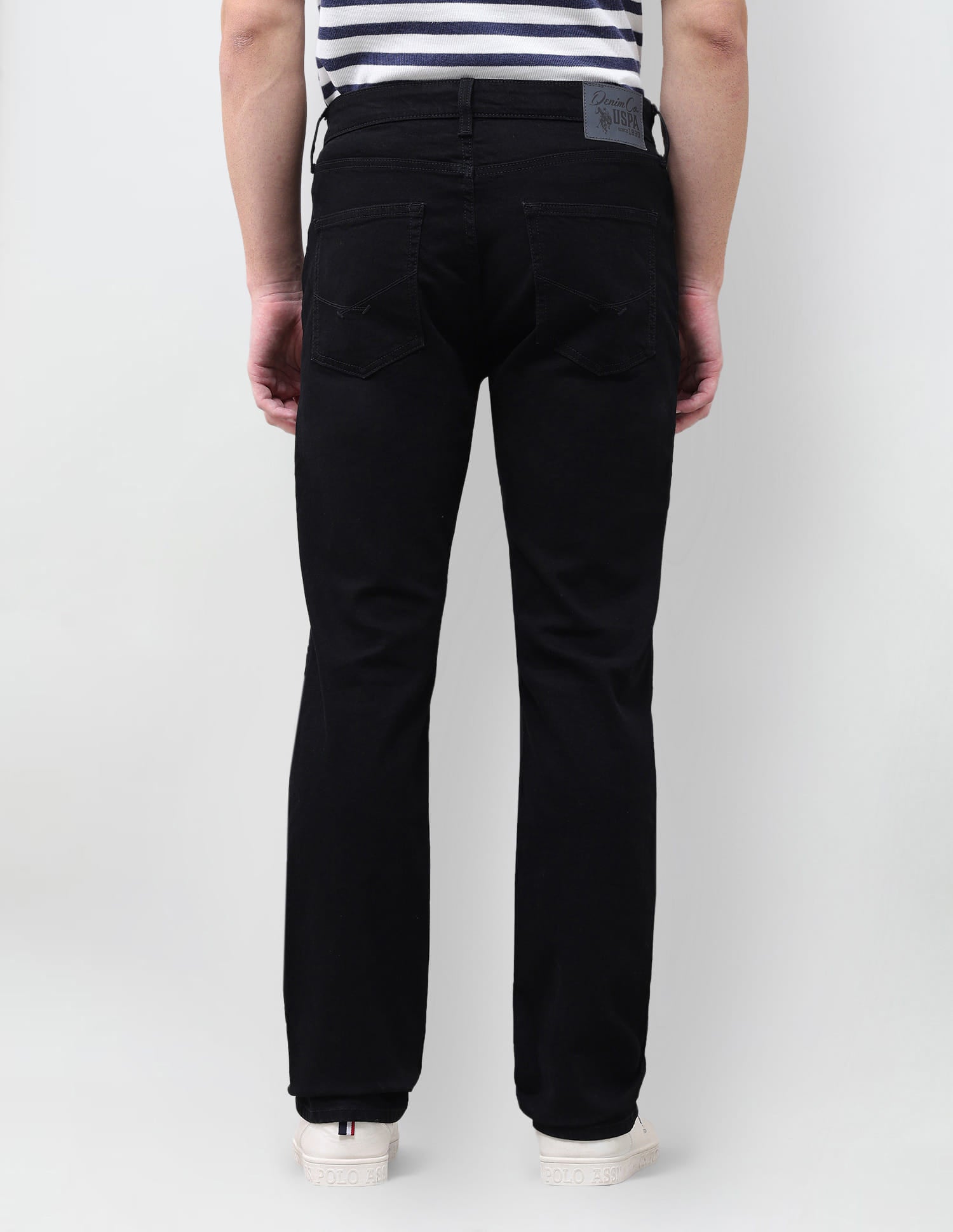 Solid Slim Straight Fit Jeans Grey - U.S. Polo Assn. India | Large