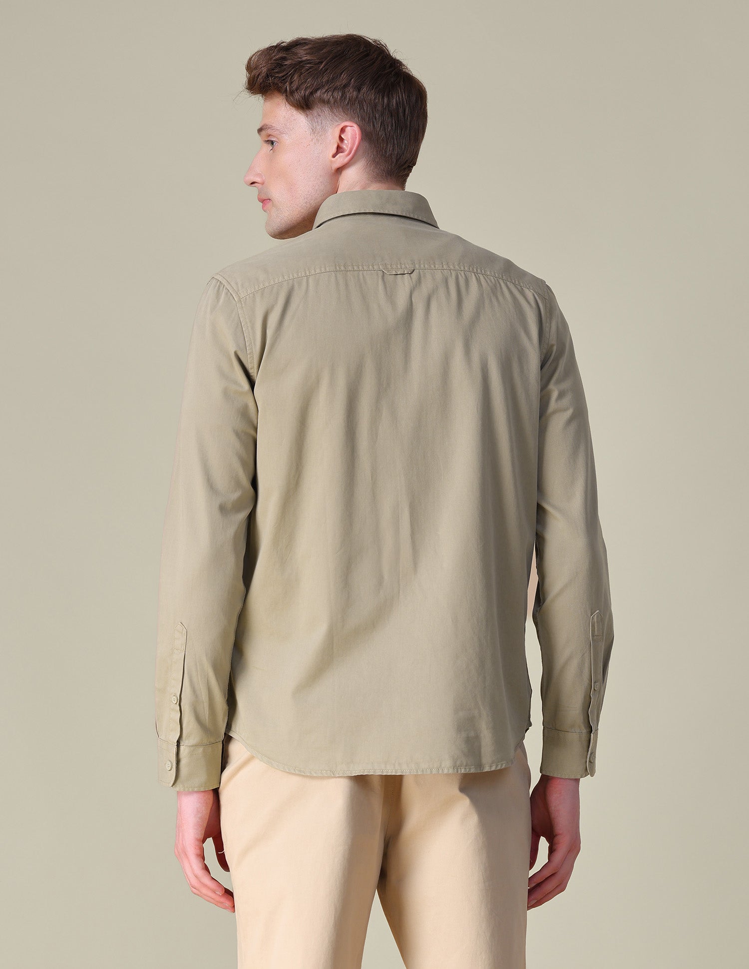 Twill Slim Fit Shirt Khaki - U.S. POLO ASSN. | Large