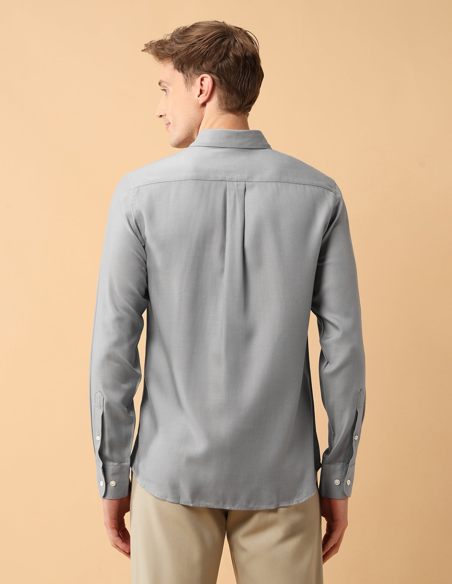 Pacho X Twill Tailored Fit Shirt Grey - U.S. Polo Assn. India | Large